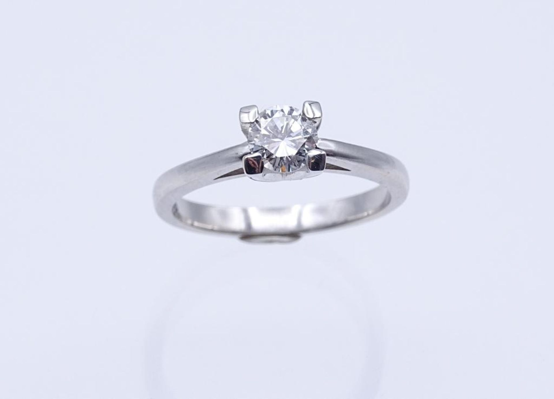 Solitär-Diamant-Ring, 18K (750) mit einen Diamant von ca. 0,51ct., Vsi/G, 3,88gr., RG 5- - -22. - Bild 2 aus 7