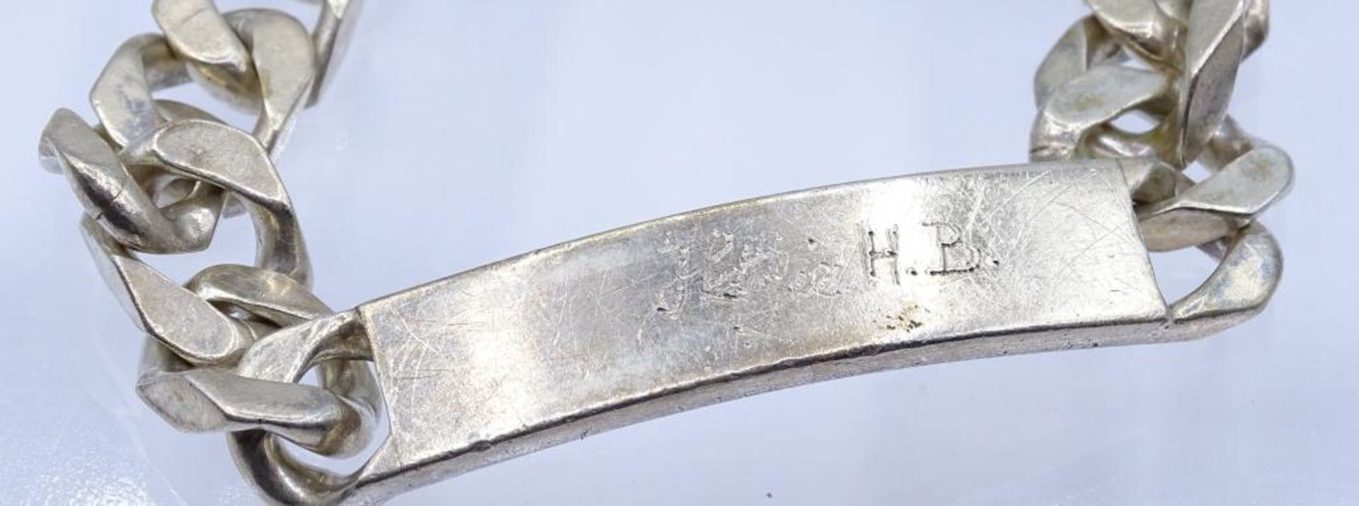 Schweres Identitäts Armband, Silber 800/000, Namens-und Initialien Gravur,L- 22cm, b-10,1mm, 49, - Bild 2 aus 4
