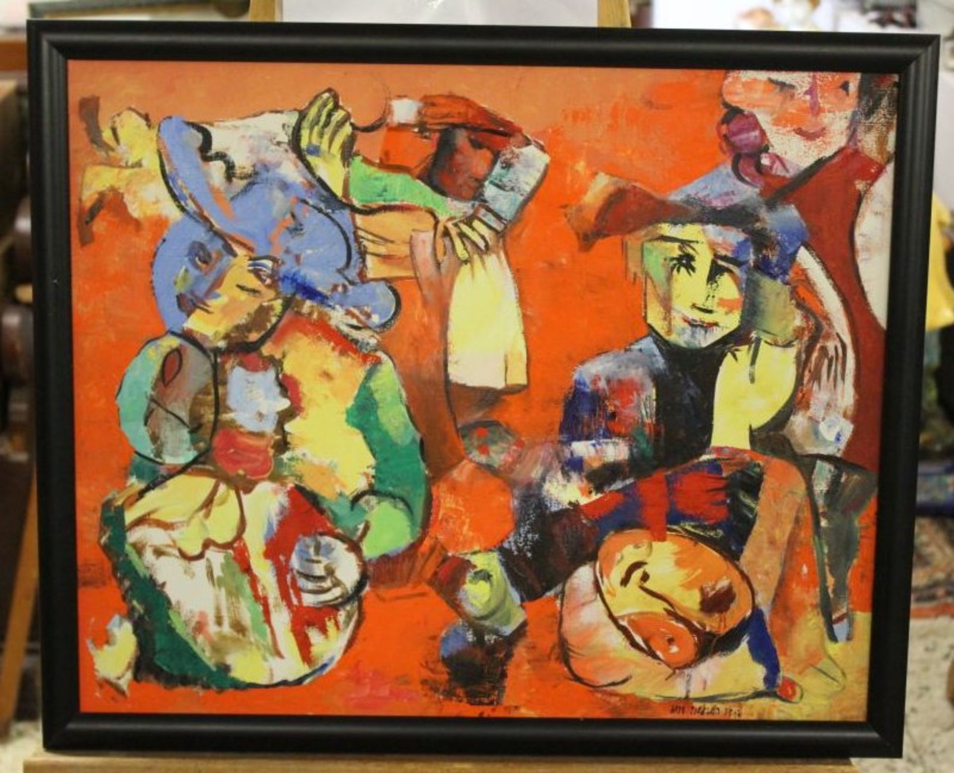 Guivi Guergaia "Les Marionettes", Öl/Leinwand, datiert 1999, gerahmt, RG 50 x 60cm.- - -22.61 % - Bild 3 aus 4