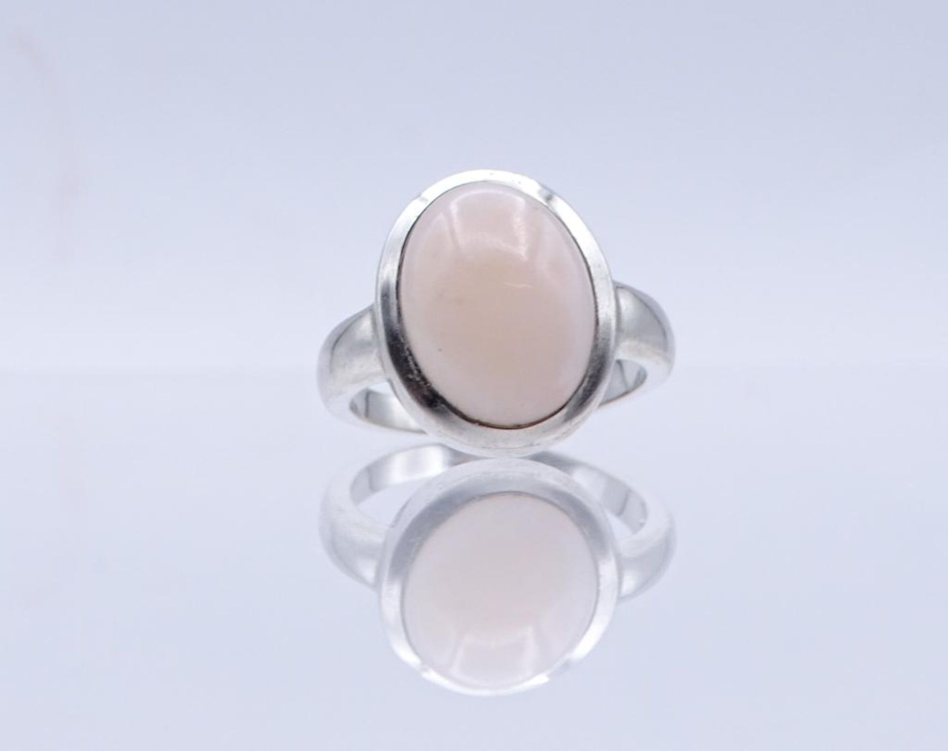 Silber Ring mit einen rosa farbigen Cabochon,Silber 925/000, 6,5gr., RG 59- - -22.61 % buyer's