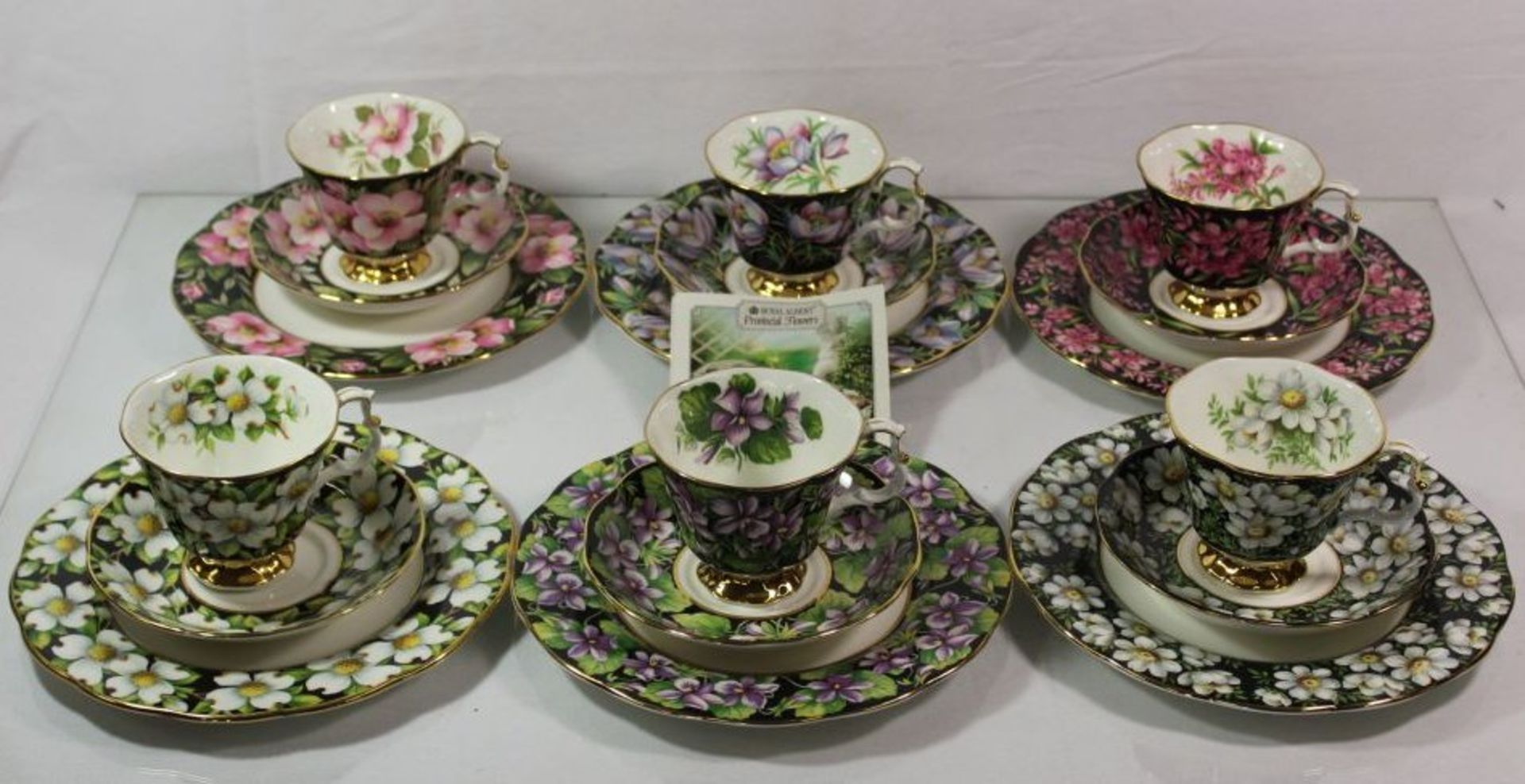 6x Sammelgedecke, Royal Albert, Provincial Flowers, Tasse H-7,5cm.- - -22.61 % buyer's premium on