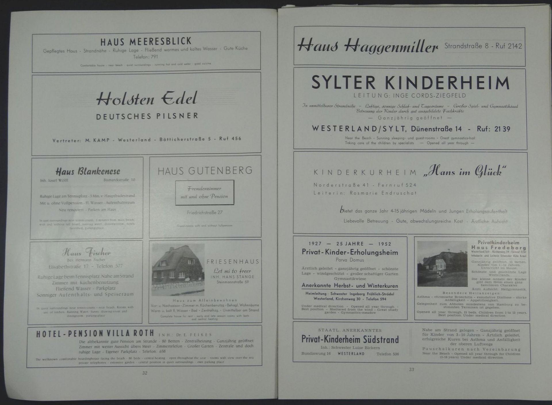 "Die Bäder der Nordsee" viersprachig, PP, um 1950, reich bebildert und mit viel Werbung, Hotels ab 6 - Bild 4 aus 9