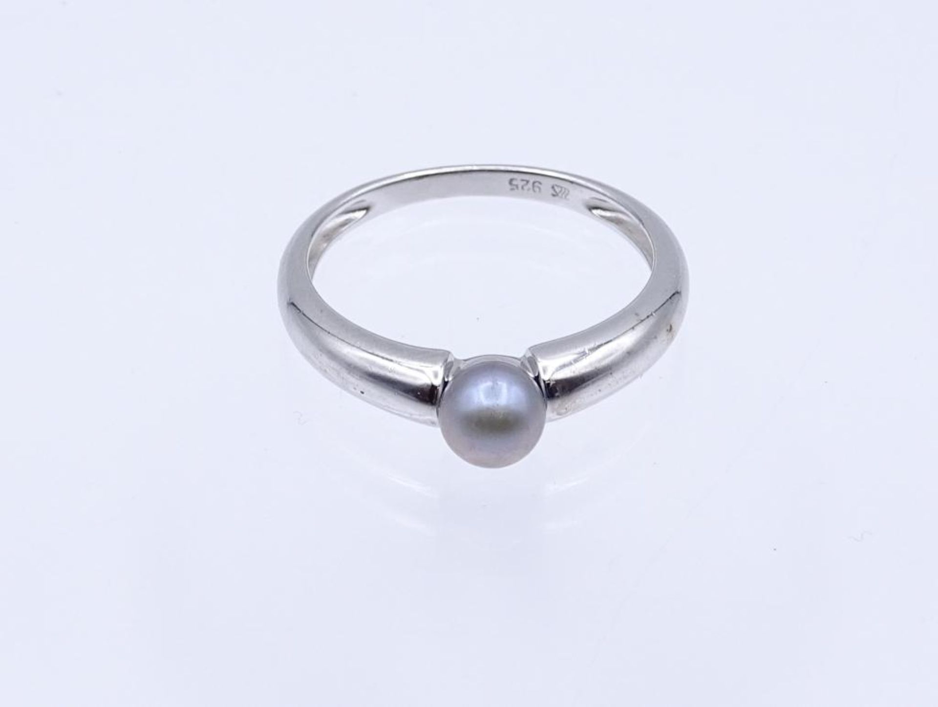 Sterling Silber Ring mit einer grau farbigen Perle, Silber 925/000, 2,6gr., RG 60- - -22.61 % - Bild 3 aus 5