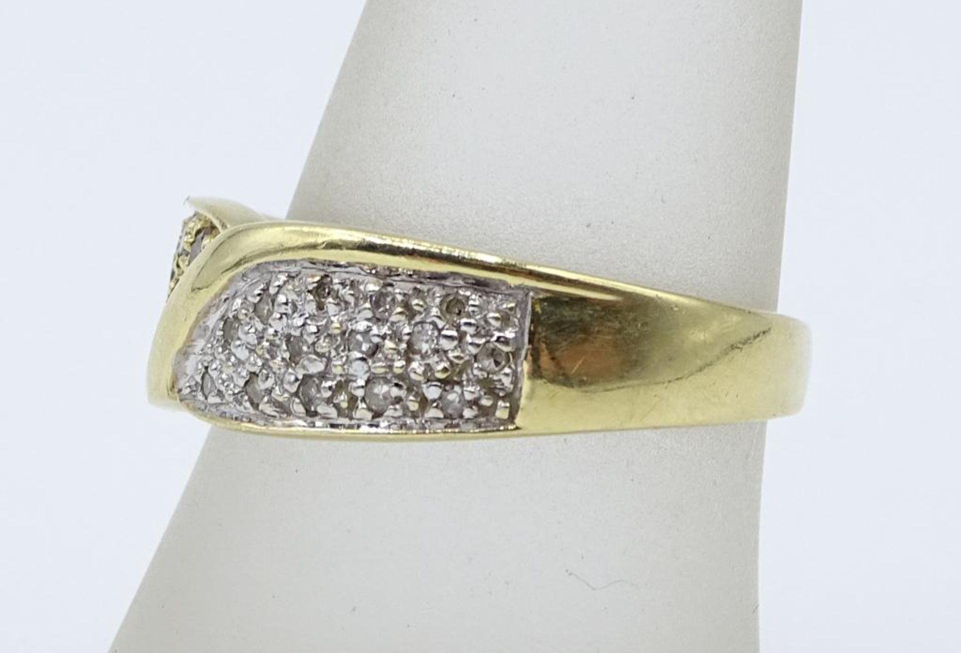 585er GG Ring mit Brillanten zus.ca. 0,18ct., 3,41gr., RG 58- - -22.61 % buyer's premium on the - Bild 2 aus 5