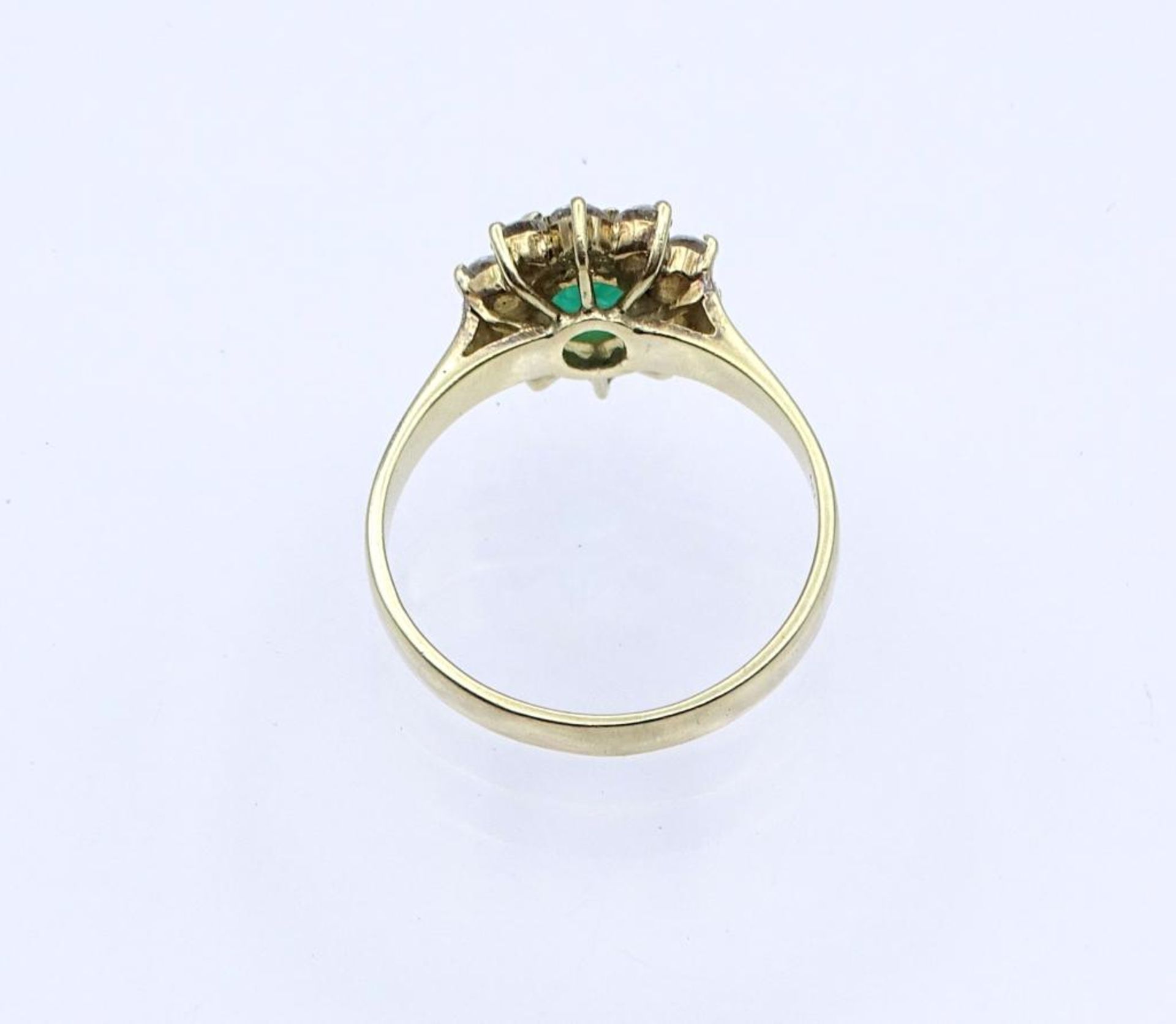 Smaragd-Zirkonia-Ring, GG 585/000, 3,40gr., RG 55- - -22.61 % buyer's premium on the hammer priceVAT - Bild 3 aus 3