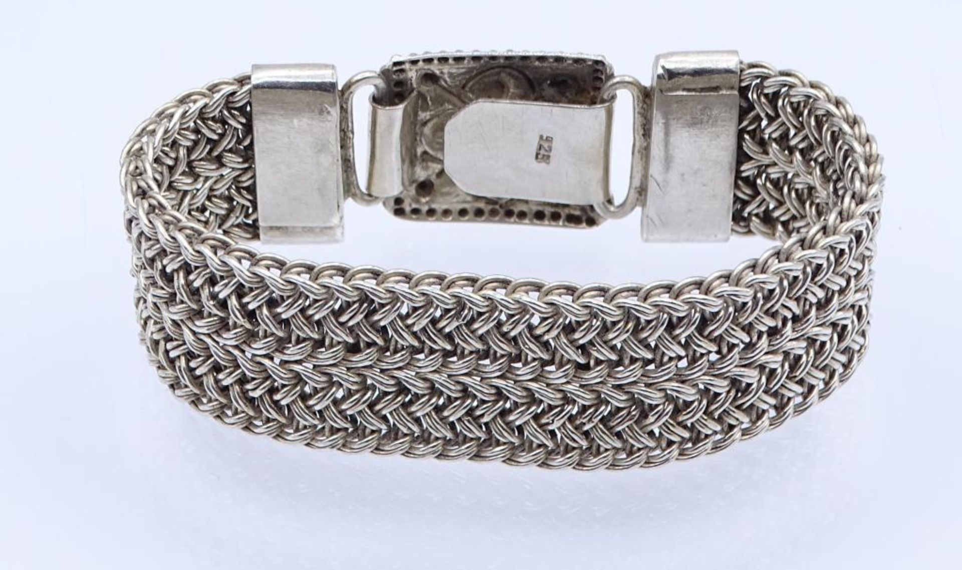 Sterling Silber 925/000 Armband,L- 18,5cm, b-2,1cm, 53,2gr.- - -22.61 % buyer's premium on the - Bild 4 aus 4