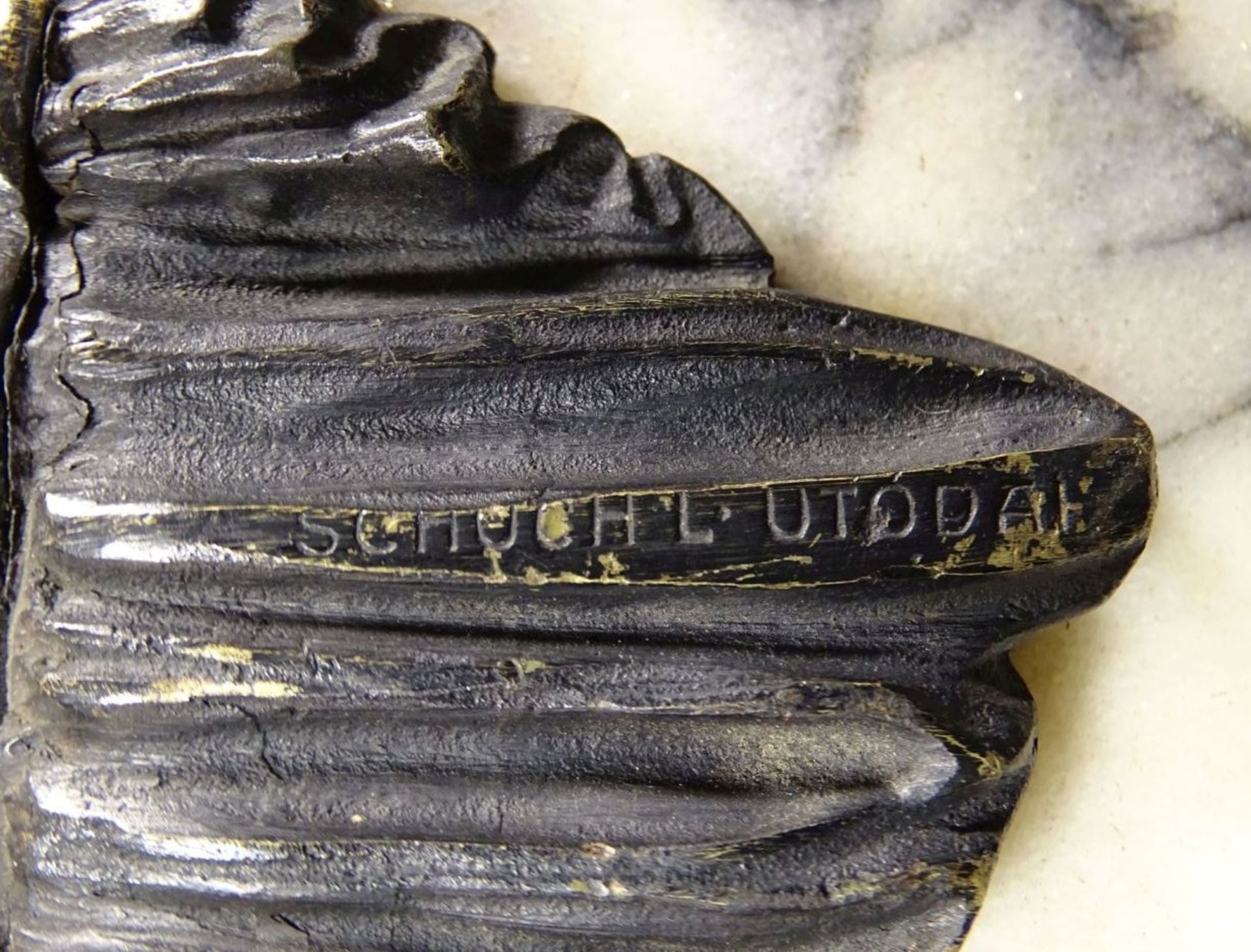Schuchl signierte Bronze "Ajax" betitelt, auf Marmorsockel, H-29 cm, 11x19 cm, 5,7 kg- - -22.61 % - Bild 8 aus 10