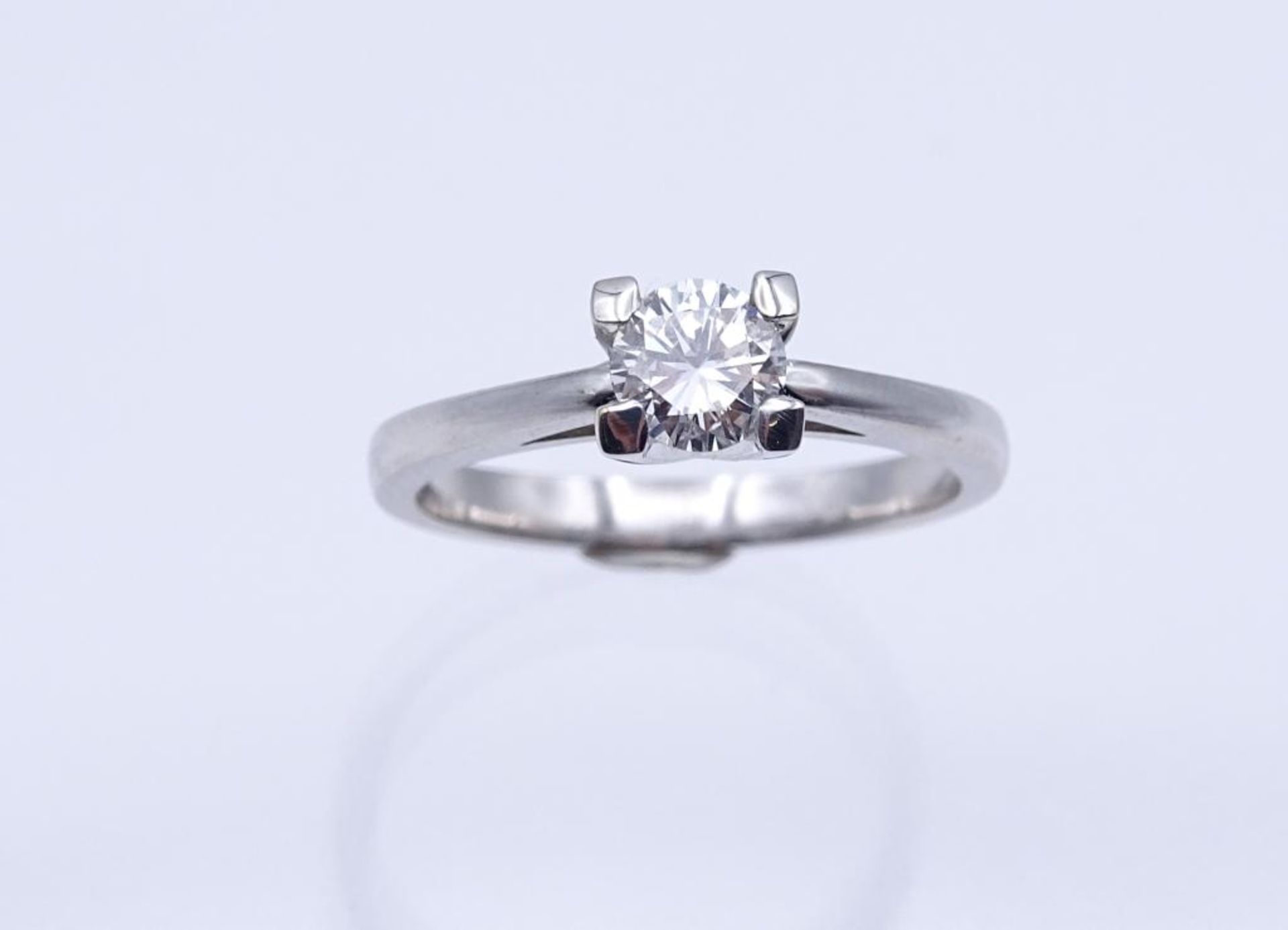 Solitär-Diamant-Ring, 18K (750) mit einen Diamant von ca. 0,51ct., Vsi/G, 3,88gr., RG 5- - -22. - Bild 7 aus 7
