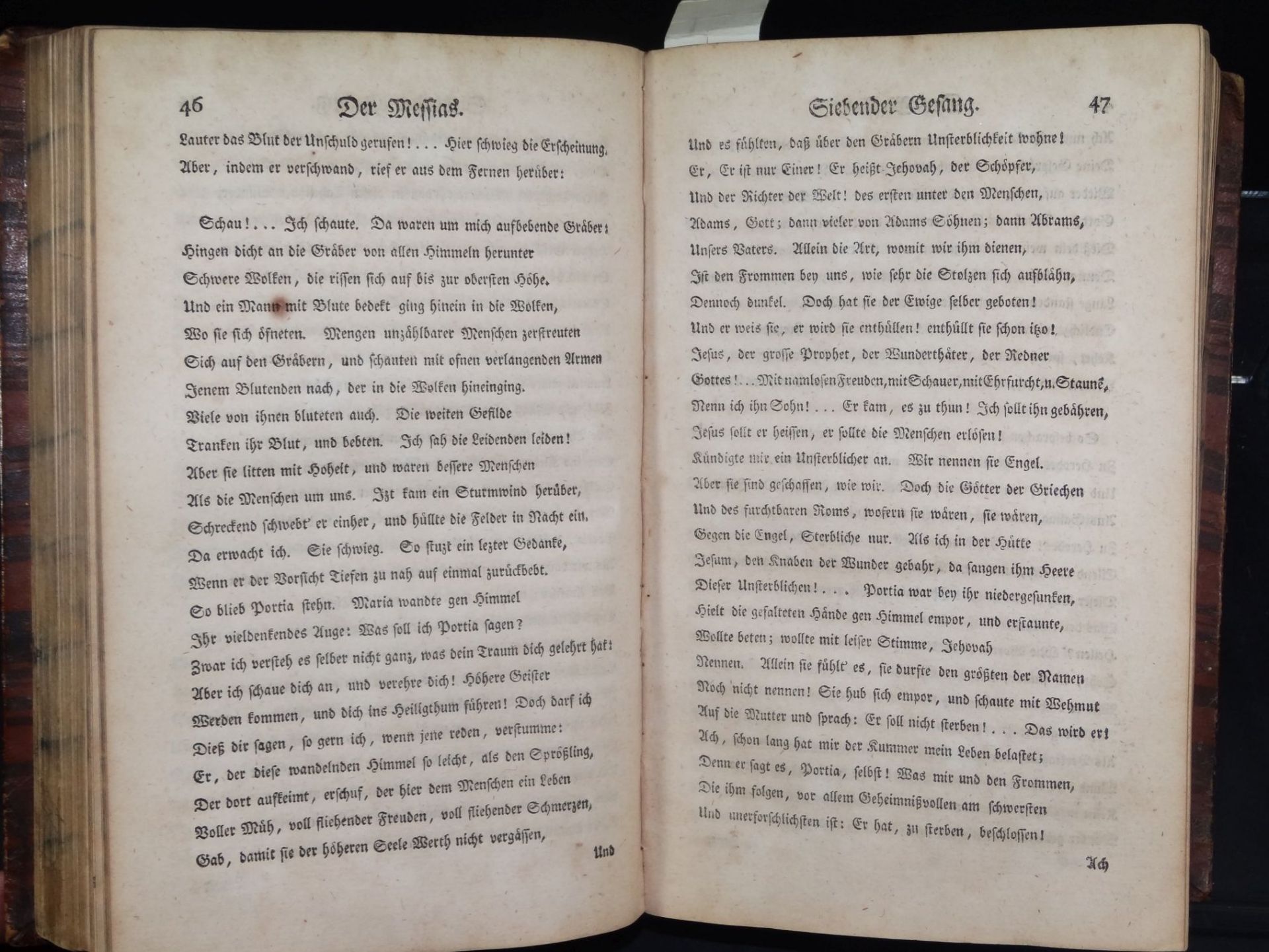 Klopstock, Friedrich Gottlieb: Der Messias. 1760, 4 Bände (1-20.Gesang) in einem Buch, - Bild 7 aus 10