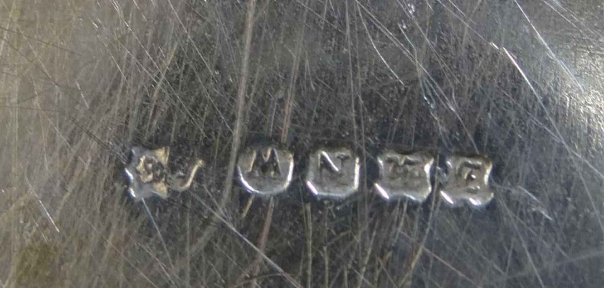 ovale Warmhalteschale mit Deckel, England, EPNS, Gravur, H-10 cm, 30x23 cm, Wechselgriff, Alters- - Bild 5 aus 5