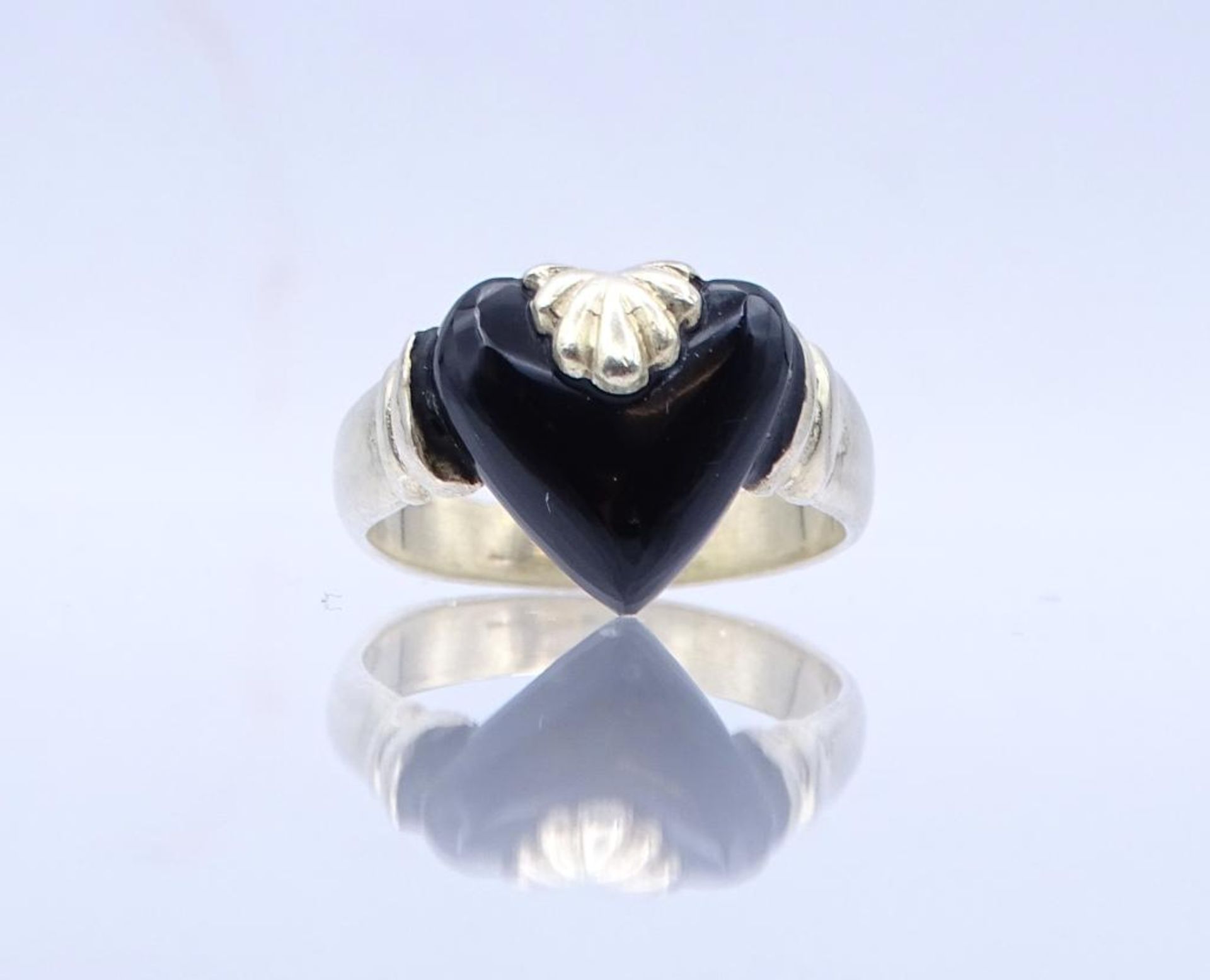 Onyx-Silber-Ring,Silber 925/000, 4,9gr., RG 57- - -22.61 % buyer's premium on the hammer priceVAT