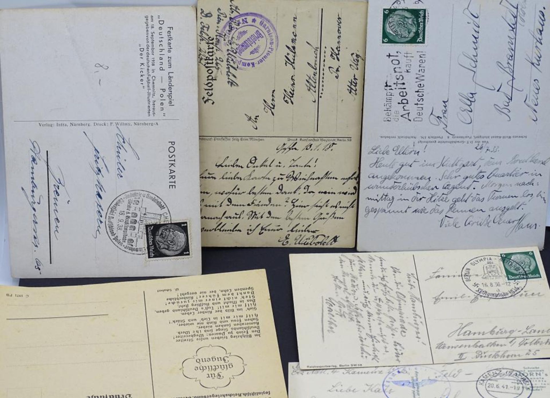 Konvolut Postkarten, 2.Weltkrieg,gelaufen,12 Stück, 1x doppel- - -22.61 % buyer's premium on the - Bild 8 aus 8