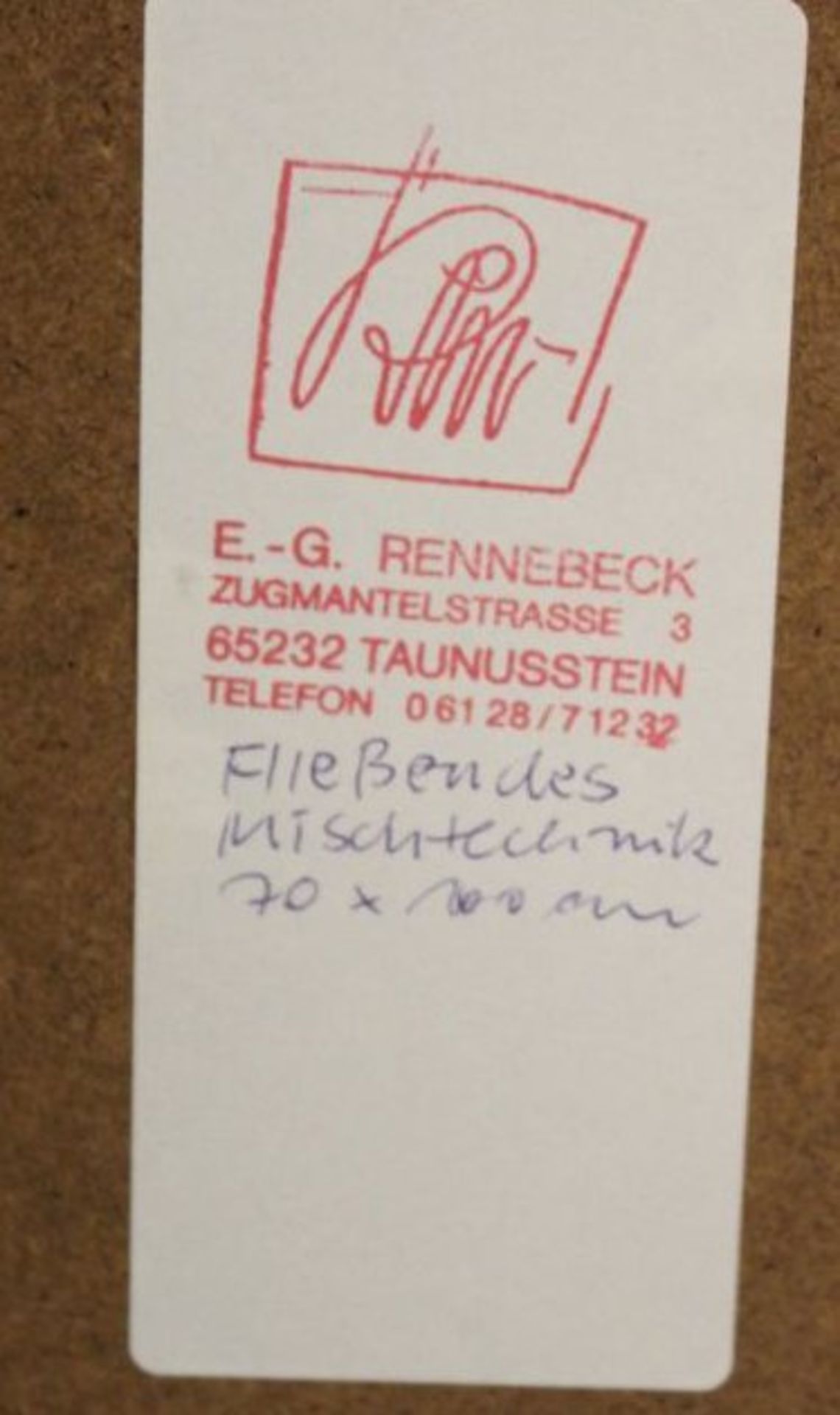 ERNST-GÜNTER RENNEBECK (1924-2007), Fließendes, Mischtechnik, RG 82 x 112cm- - -22.61 % buyer's - Bild 4 aus 4
