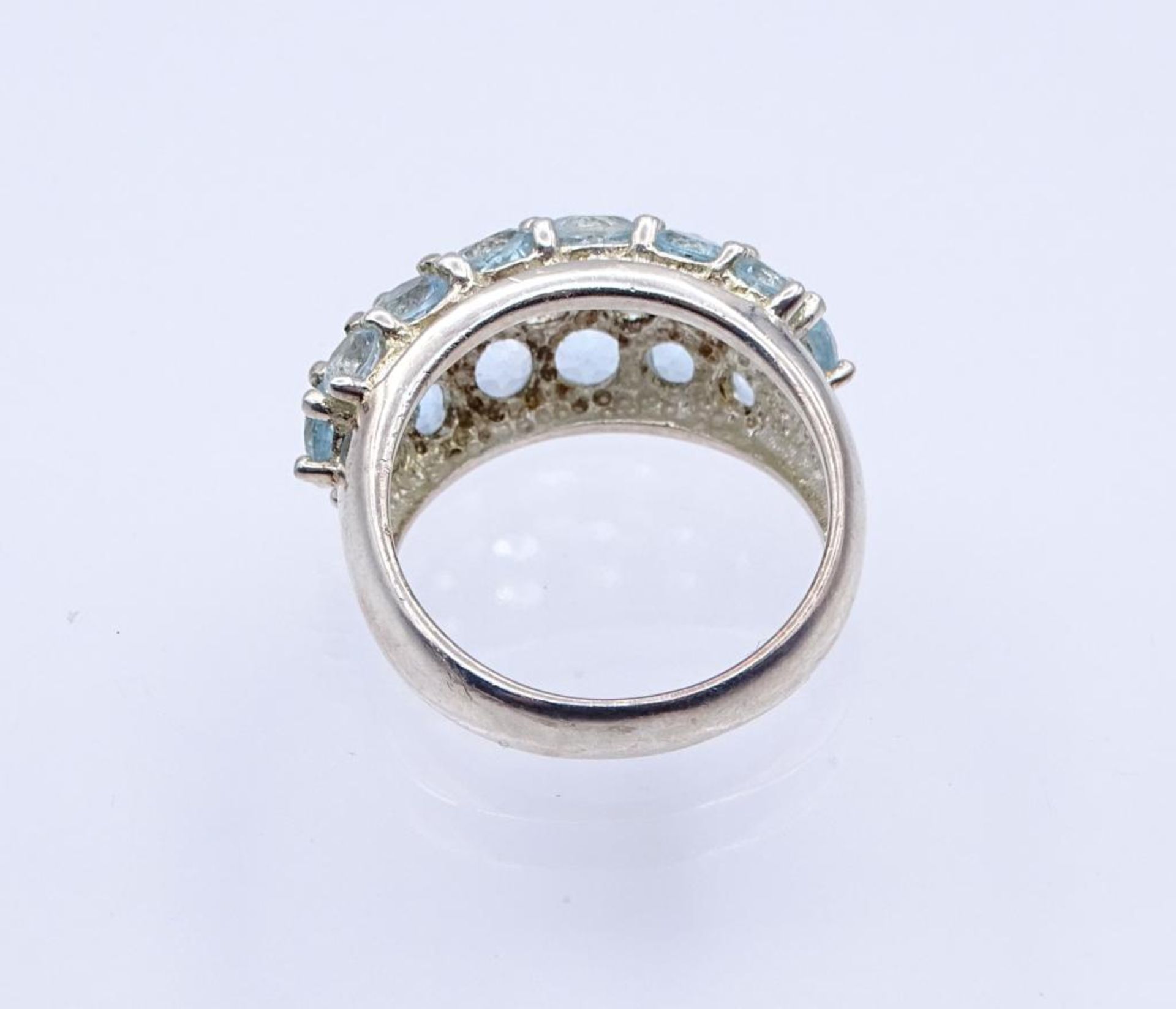 Silber Ring mit blauen facettierten Steinen, Silber 925/000,8,3gr., RG 59- - -22.61 % buyer's - Bild 3 aus 3