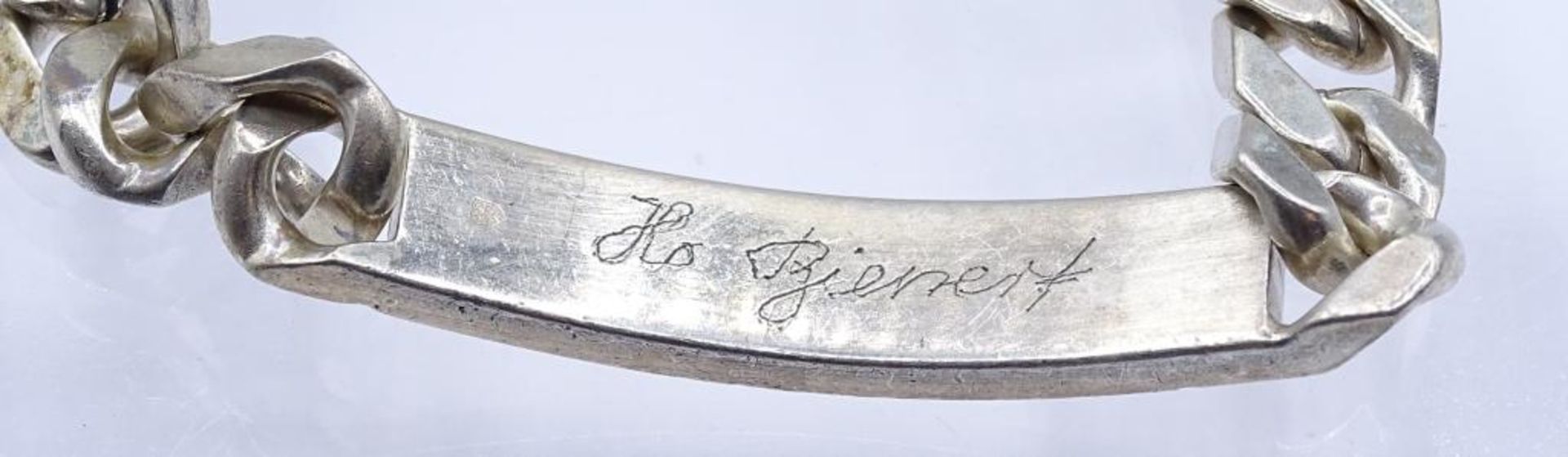 Schweres Identitäts Armband, Silber 800/000, Namens-und Initialien Gravur,L- 22cm, b-10,1mm, 49, - Bild 4 aus 4