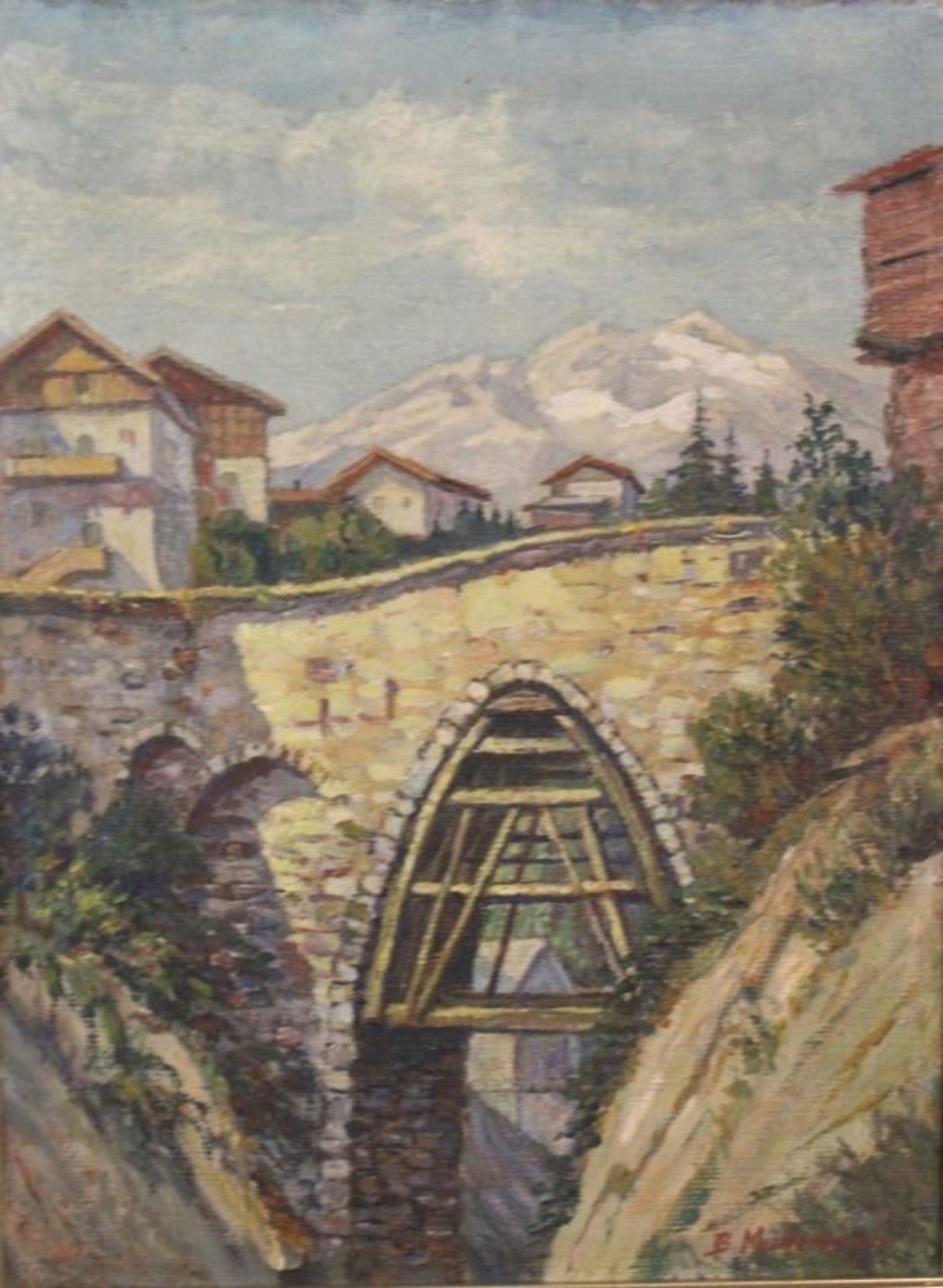 Bruno Münnemann, Aus Tirol, Öl/Leinwand, verso betitelt, gerahmt, RG 57 x 44,5cm- - -22.61 % buyer's