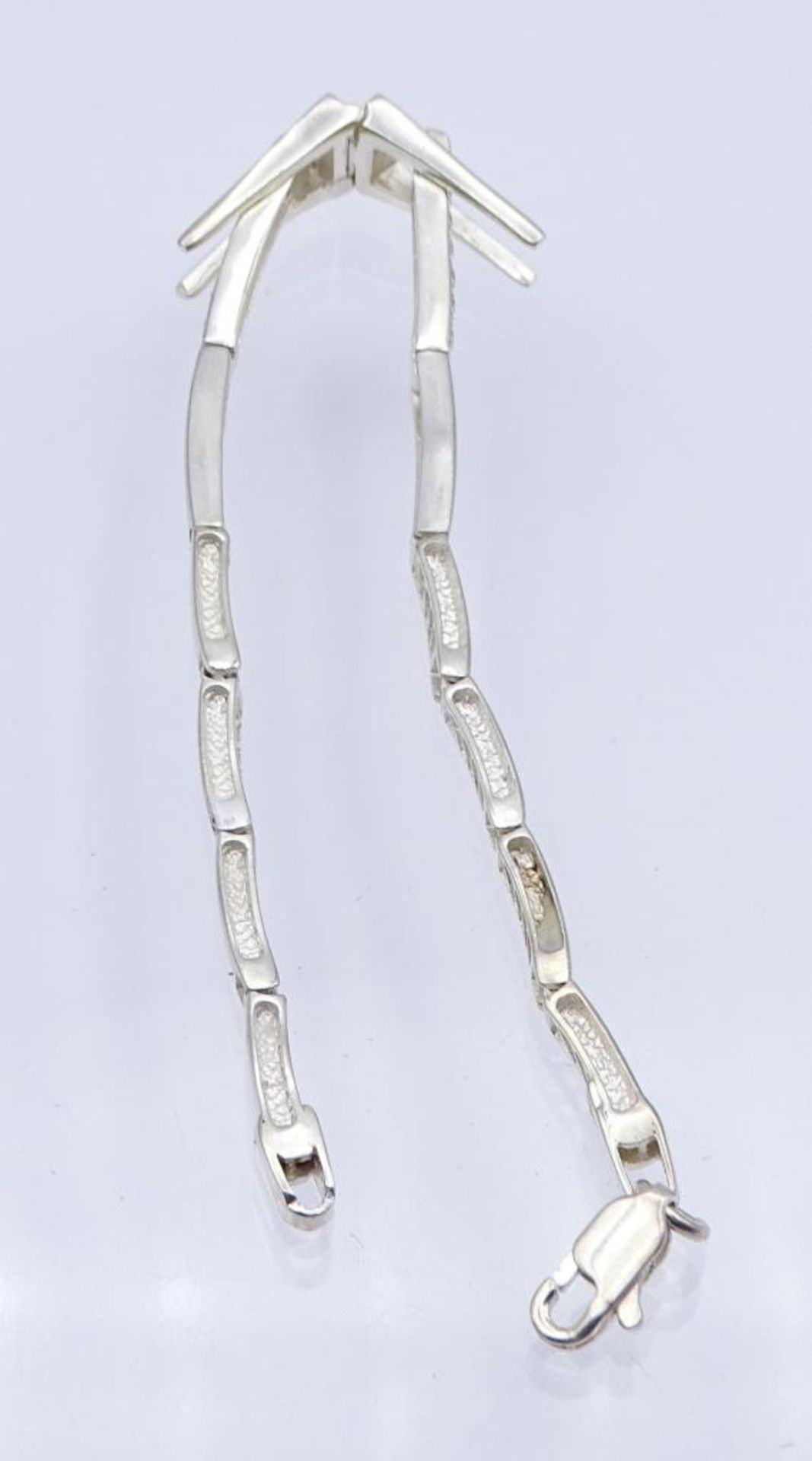 Sterling Silber Armband mit klaren Steinen, Silber 925/000,L- 19,5cm, 9,5gr.- - -22.61 % buyer's - Bild 4 aus 4
