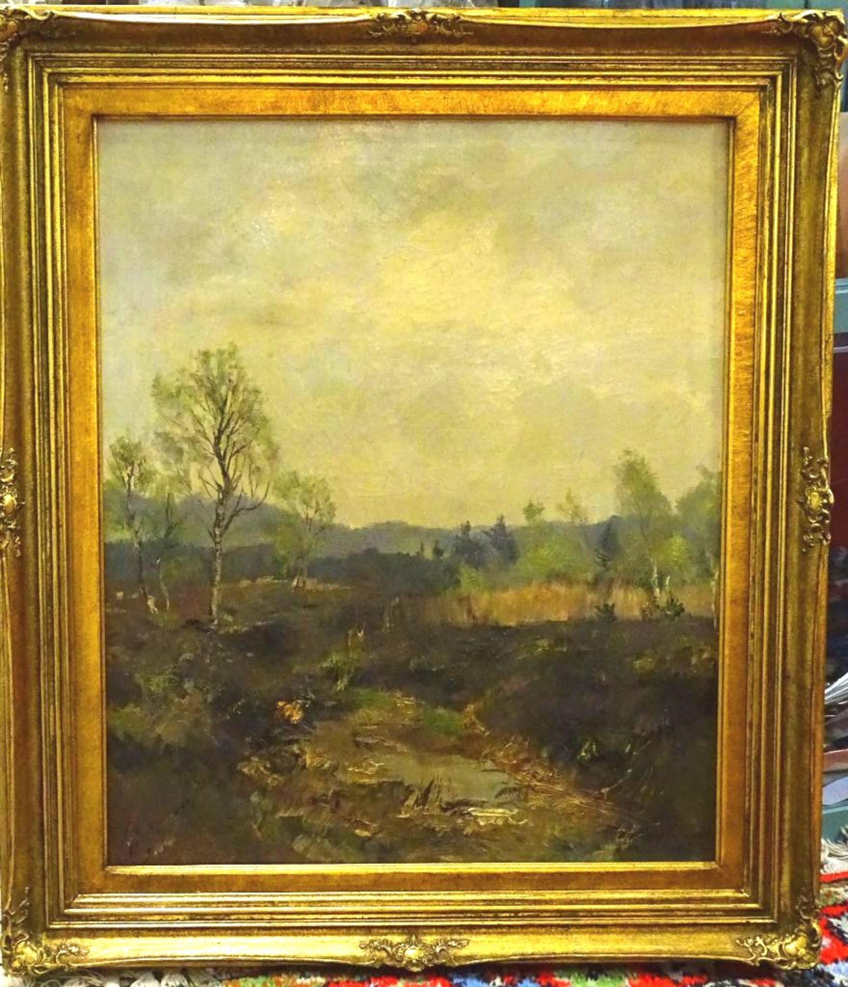 Josef BURGER (1887-1966) "Seenlandschaft", Öl/Leinwand, gerahmt, RG 76 x 65cm.- - -22.61 % buyer's - Bild 4 aus 5