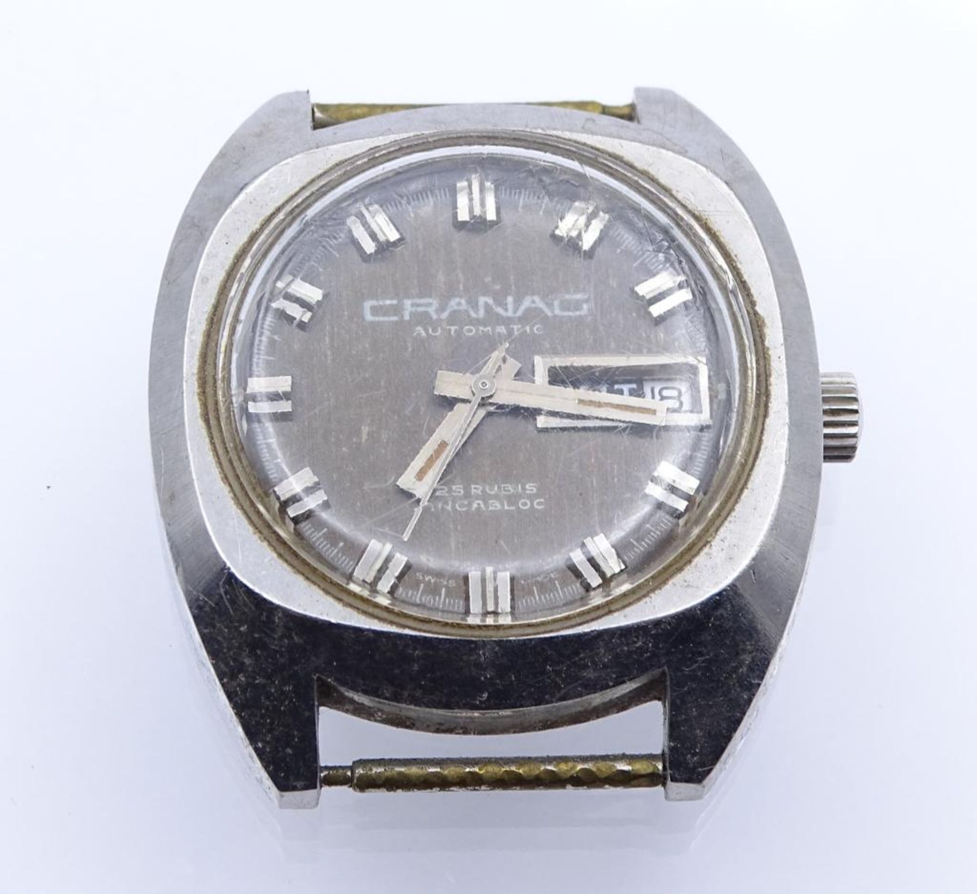 Armbanduhr "Cranag",automatic,Werk läuft,Edelstahl,Gehäuse d-36mm, Tragespuren,ohne Uhrenba- - -22.