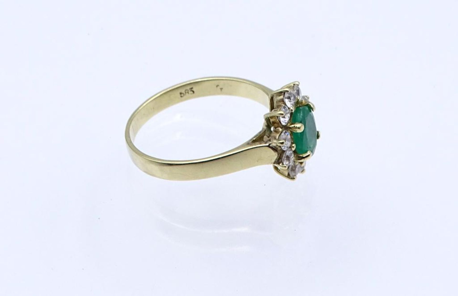 Smaragd-Zirkonia-Ring, GG 585/000, 3,40gr., RG 55- - -22.61 % buyer's premium on the hammer priceVAT - Bild 2 aus 3