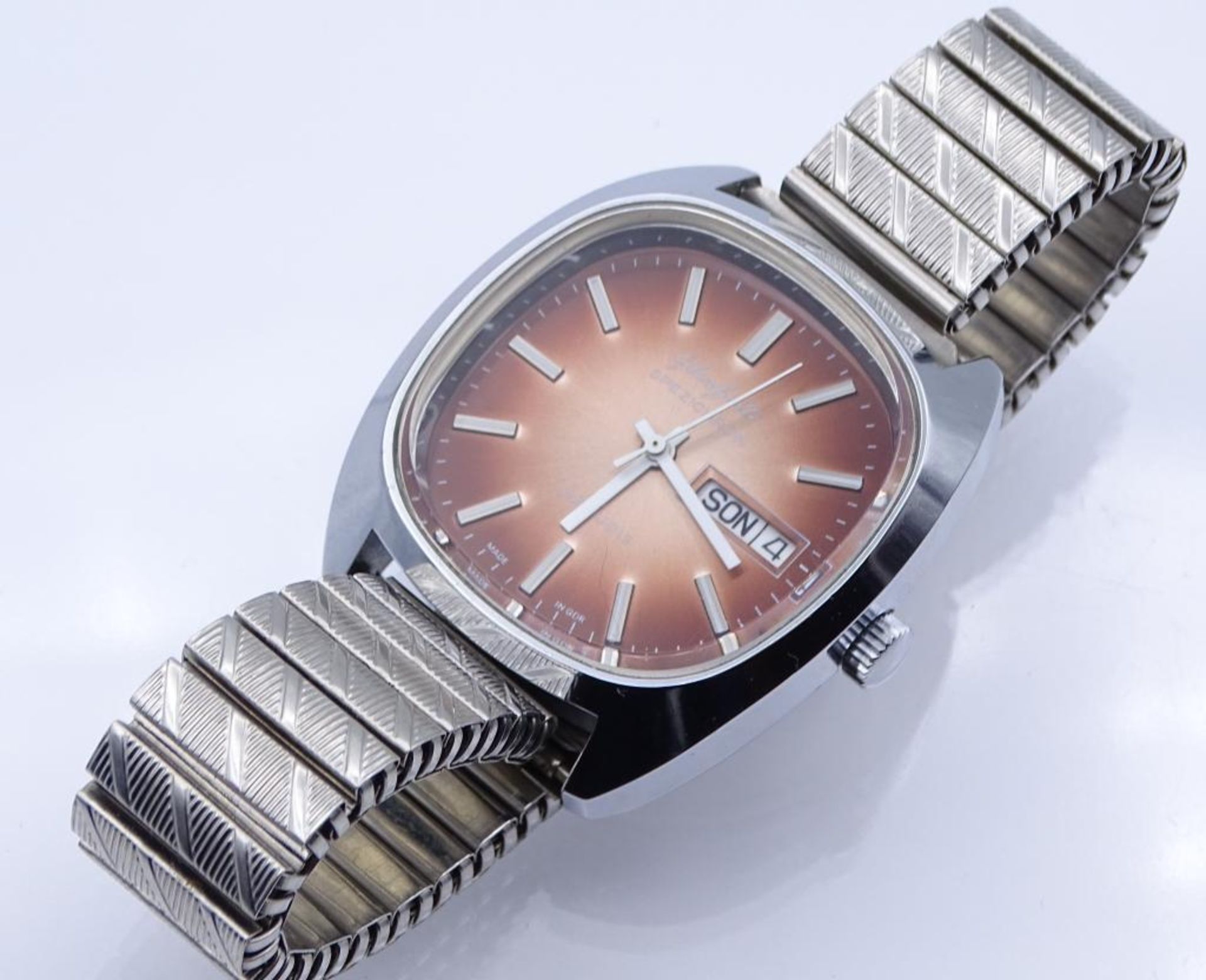 HAU "Glashütte",Spezimatic,made in GDR, automatic,Werk läuft,Deckelgravur "Ehrengeschenk des Zentral - Bild 4 aus 7