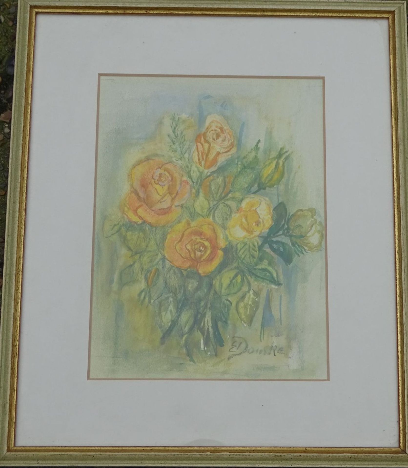 Else DOMKE (1913-2002), 3x Blumen Aquarelle, gleich gerahmt, RG 34x29 cm- - -22.61 % buyer's premium - Bild 2 aus 7