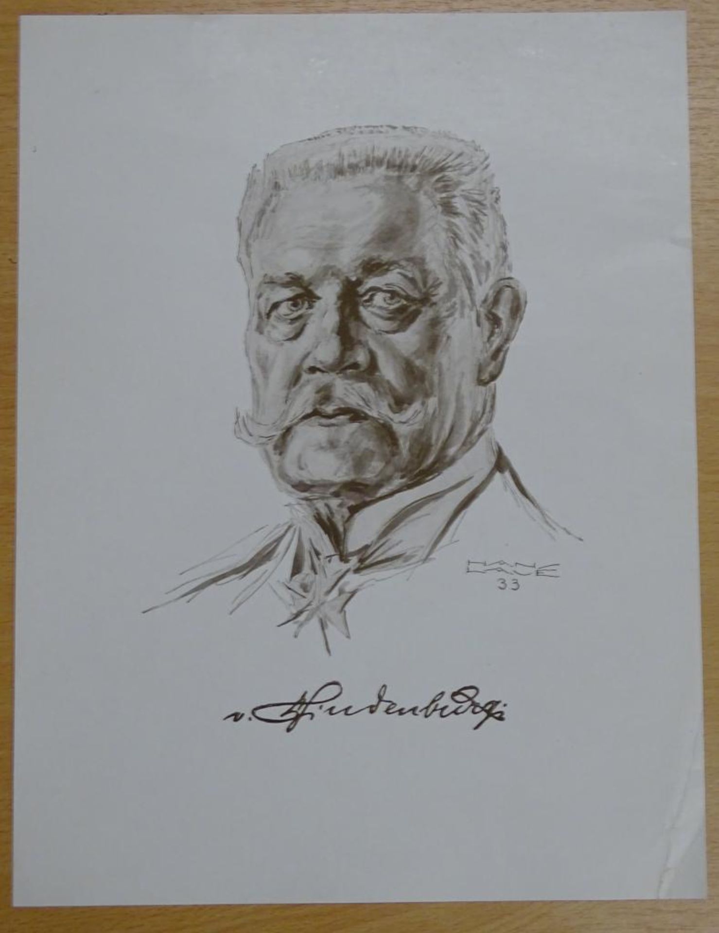 Kunstdruck "Hindenburg", 22,8x30cm- - -22.61 % buyer's premium on the hammer priceVAT margin scheme,