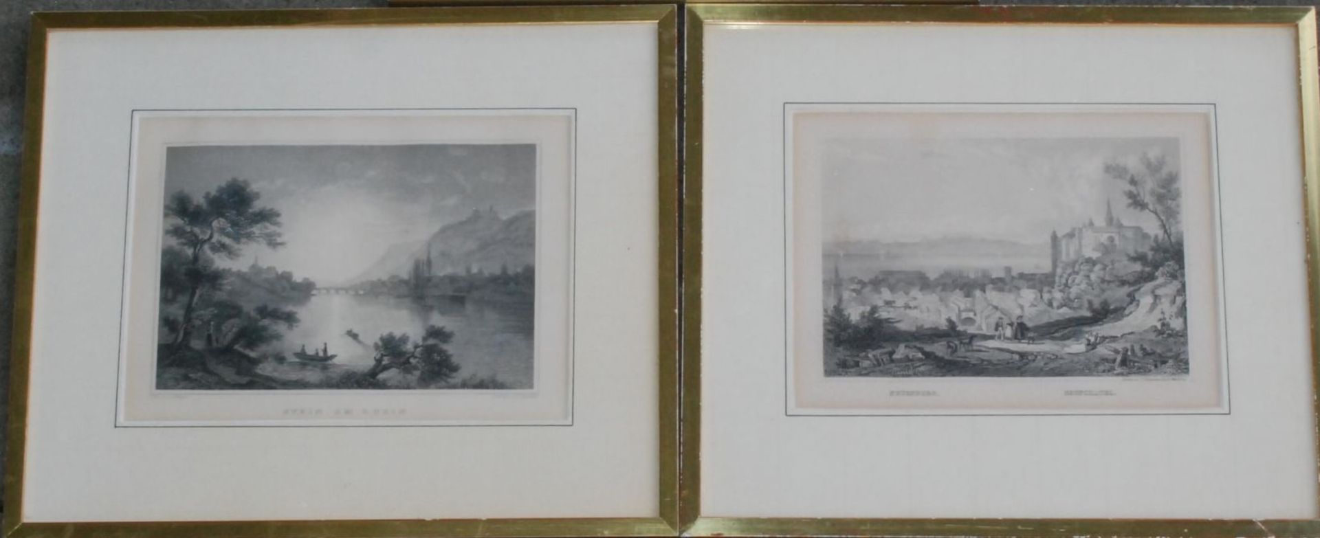 4x div. Ansichtengrafiken, gut ger/Glas, 1x Nyon, 2x Rheinansichten,1x Neuenburg, 28x33 bis 20x25 - Bild 4 aus 5