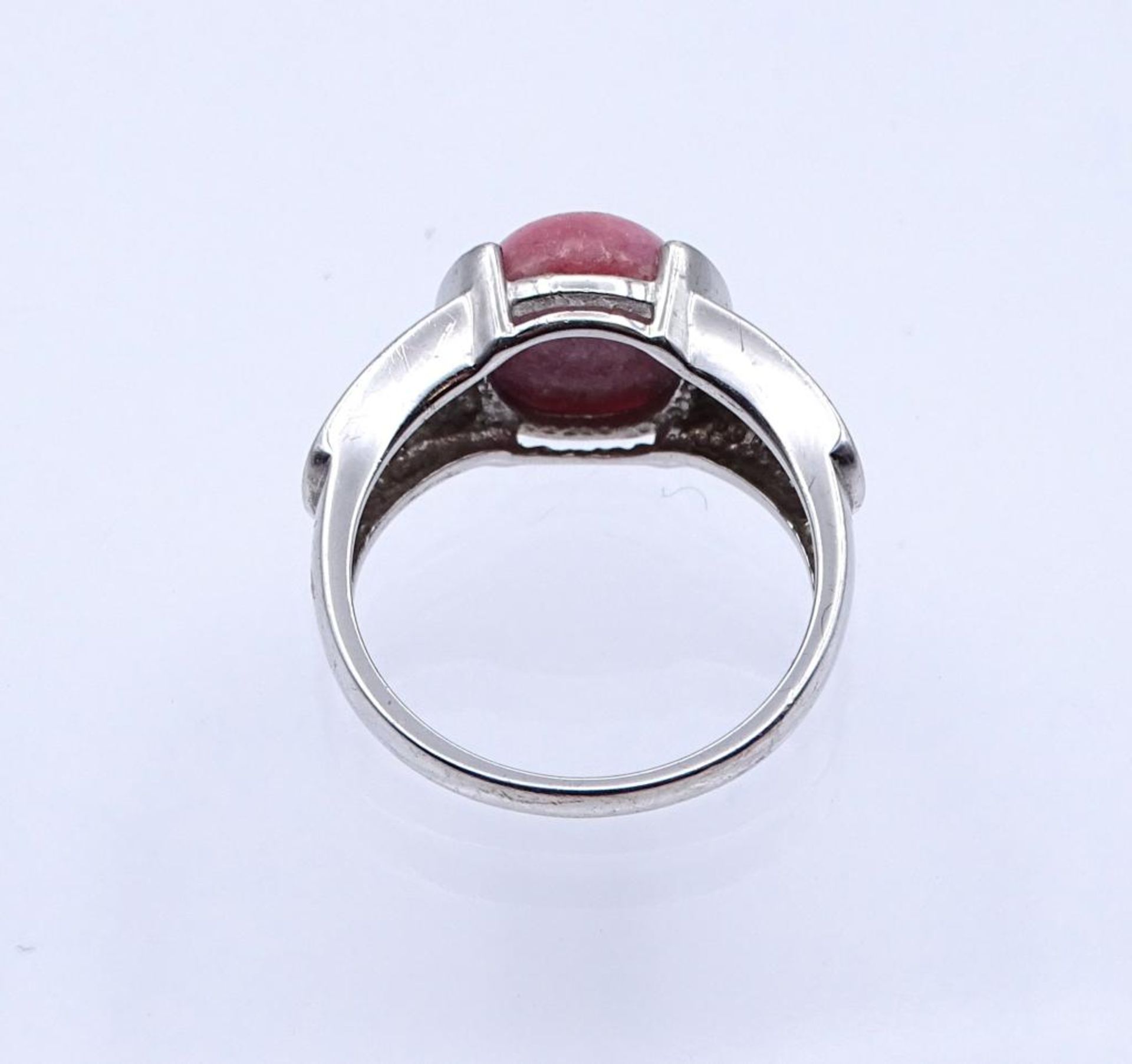 Silber Ring mit einen rötlichen Cabochon,Silber 925/000, 5,20gr., RG 59/6- - -22.61 % buyer's - Bild 3 aus 3