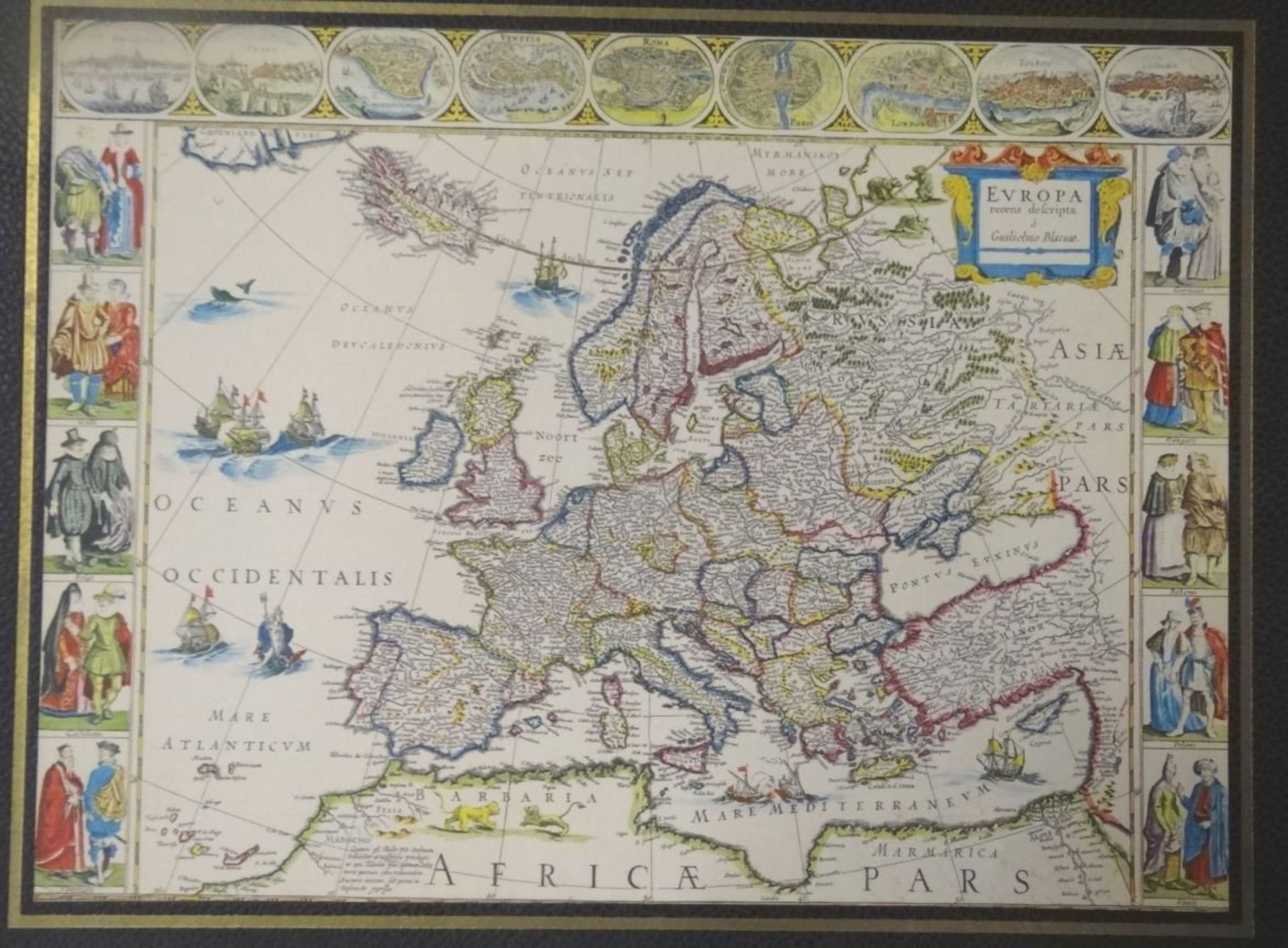Mappe mit den schöbsten Stadt-und Lankarten Europas, Faksimile-Drucke, nummerierte Auflage, gut