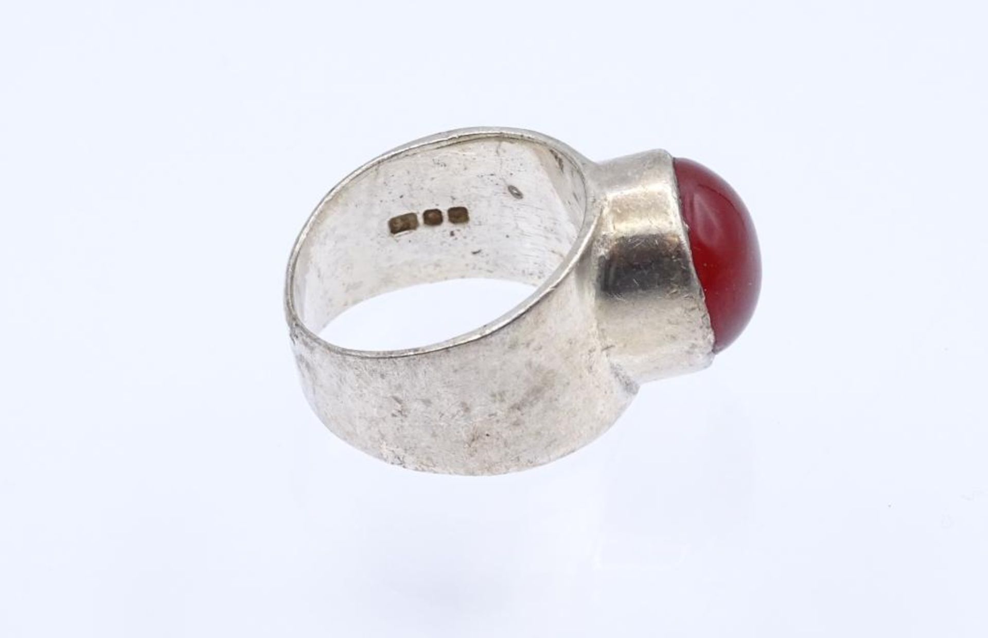 Alter Silber Ring mit Karneol Cabochon, 7,5gr., RG 54- - -22.61 % buyer's premium on the hammer - Bild 3 aus 4