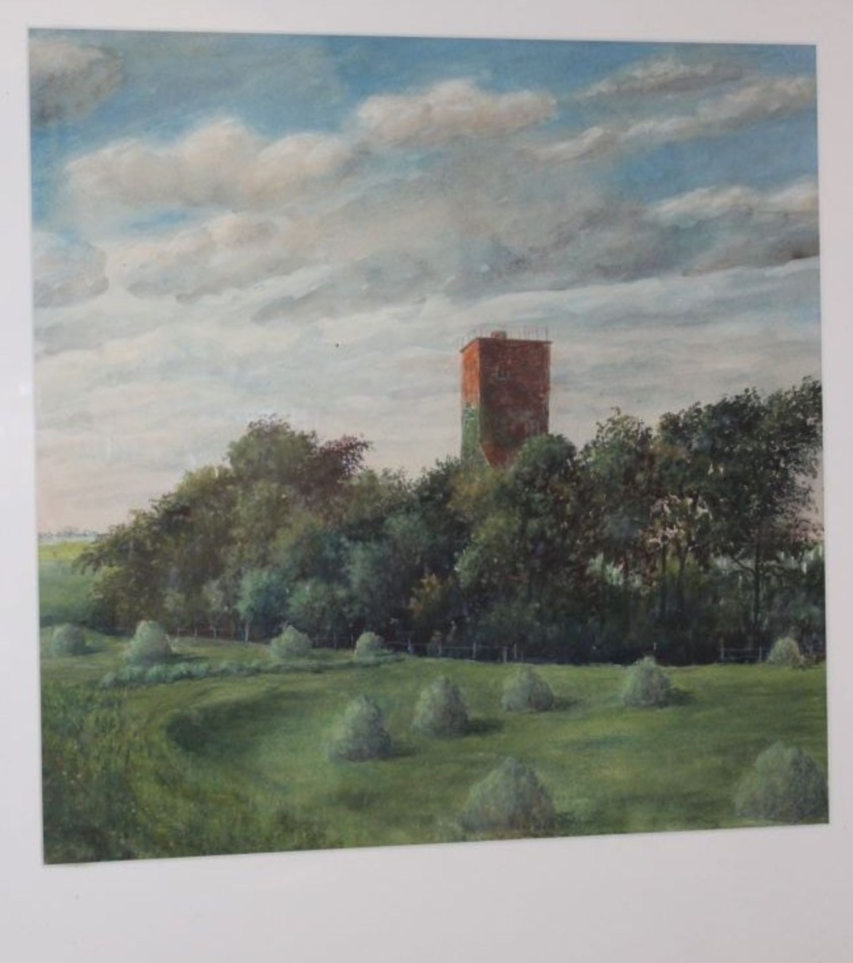 Fr. Köster, Der Ochsenturm, Tempera, ger./Glas, RG 73 x 63cm.- - -22.61 % buyer's premium on the