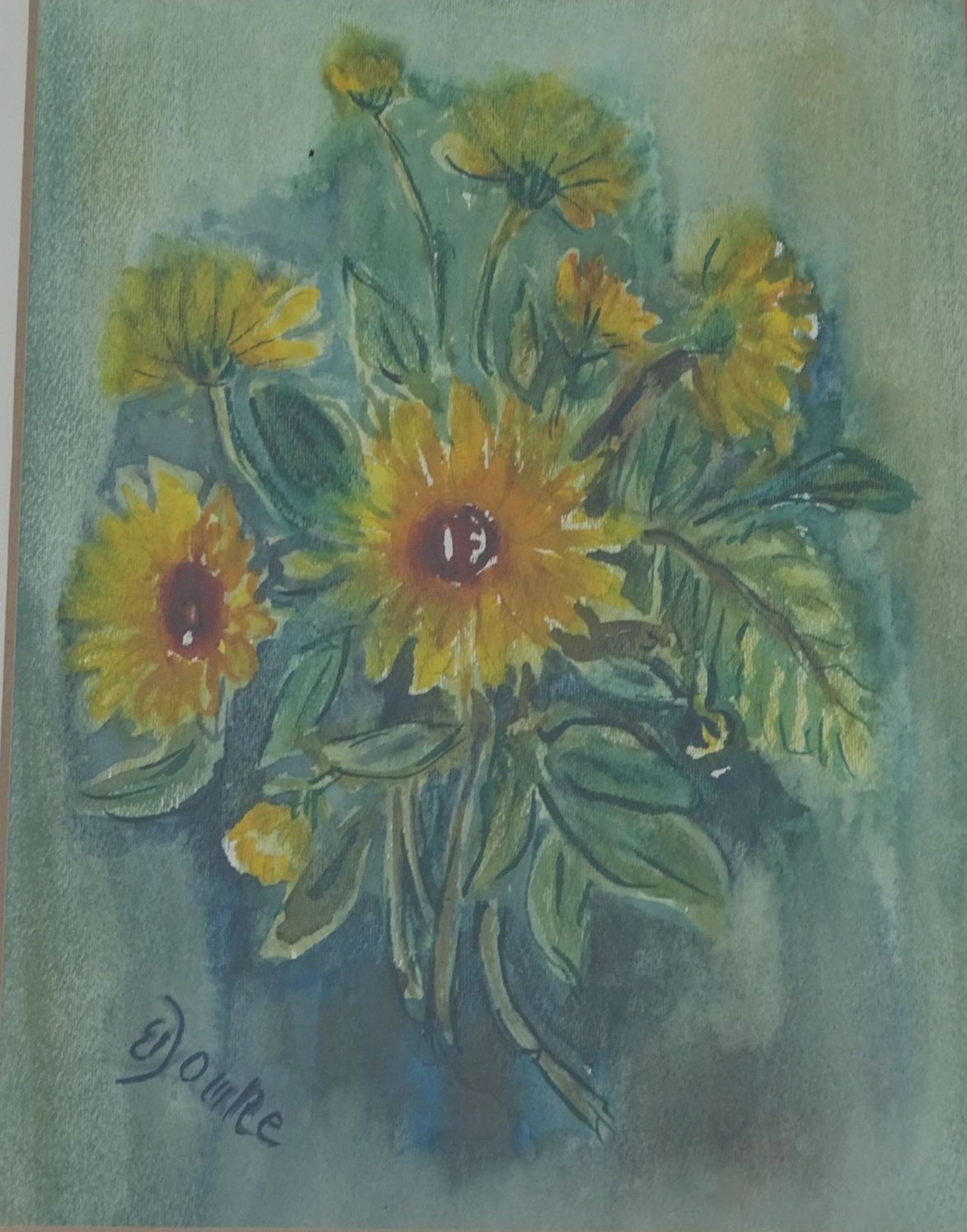 Else DOMKE (1913-2002), 3x Blumen Aquarelle, gleich gerahmt, RG 34x29 cm- - -22.61 % buyer's premium - Bild 6 aus 7