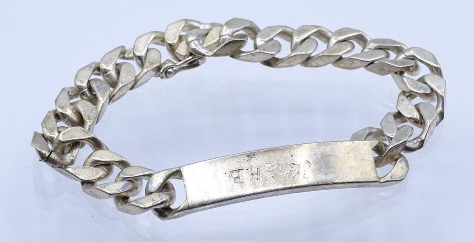 Schweres Identitäts Armband, Silber 800/000, Namens-und Initialien Gravur,L- 22cm, b-10,1mm, 49,
