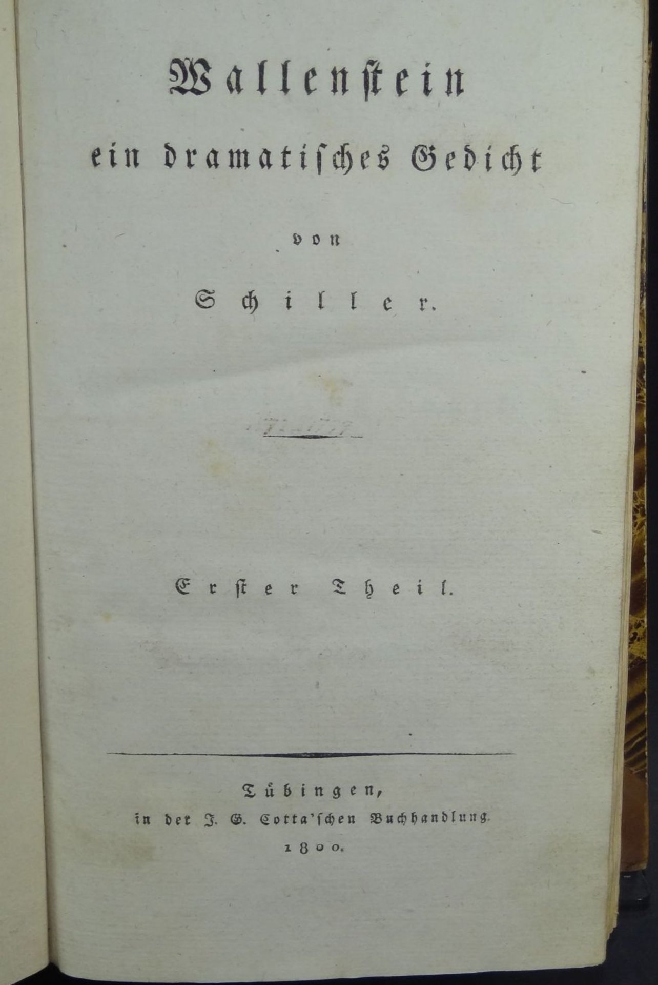 Fr. Schiller "Wallenstein-ein dramatisches Gedicht" in zwei Theilen in einem Band, Erstausgabe 1800, - Bild 3 aus 6