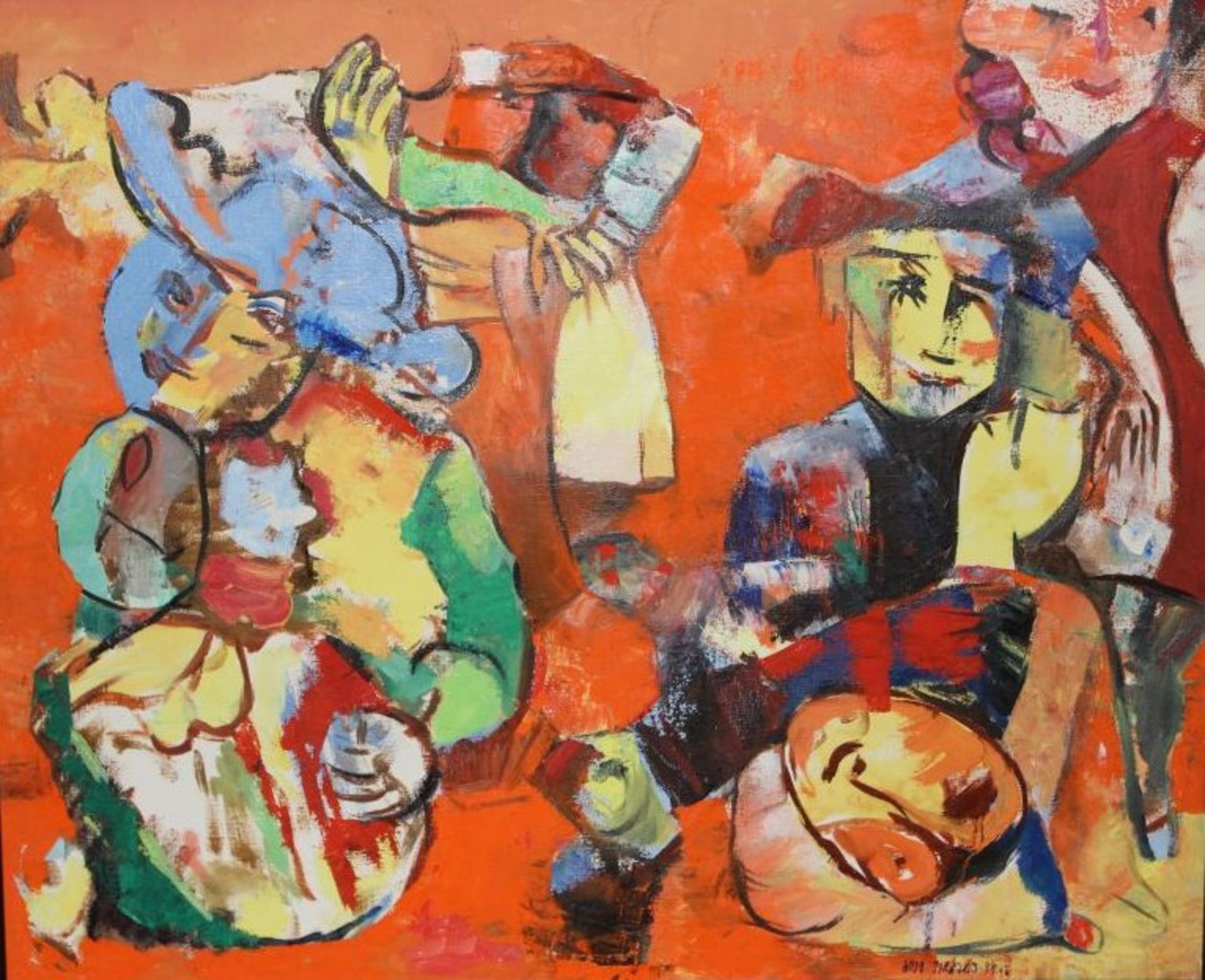 Guivi Guergaia "Les Marionettes", Öl/Leinwand, datiert 1999, gerahmt, RG 50 x 60cm.- - -22.61 %