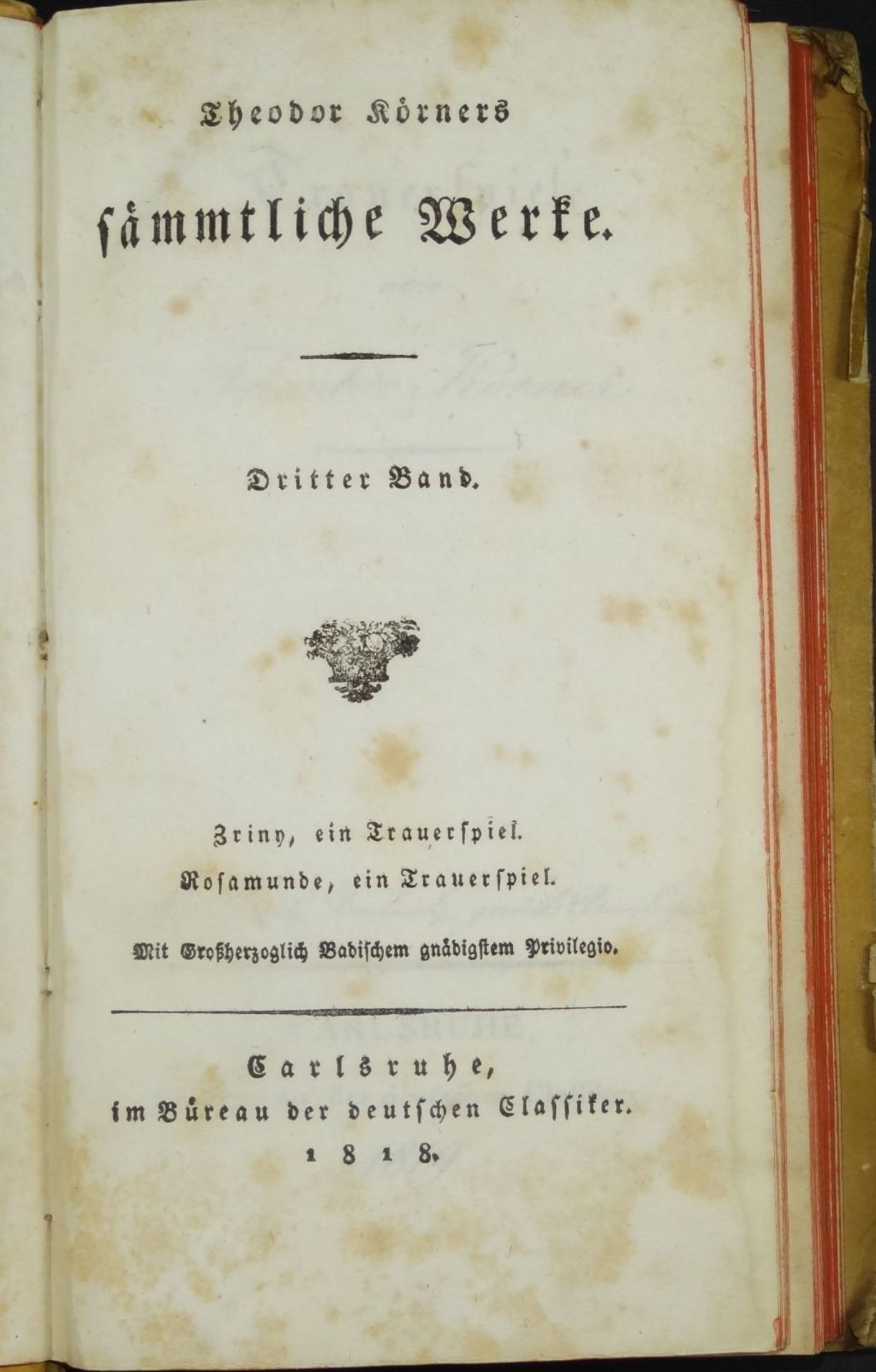 Theodor Körner, Werke, um 1815, 3 Büch- - -22.61 % buyer's premium on the hammer priceVAT margin - Bild 6 aus 9