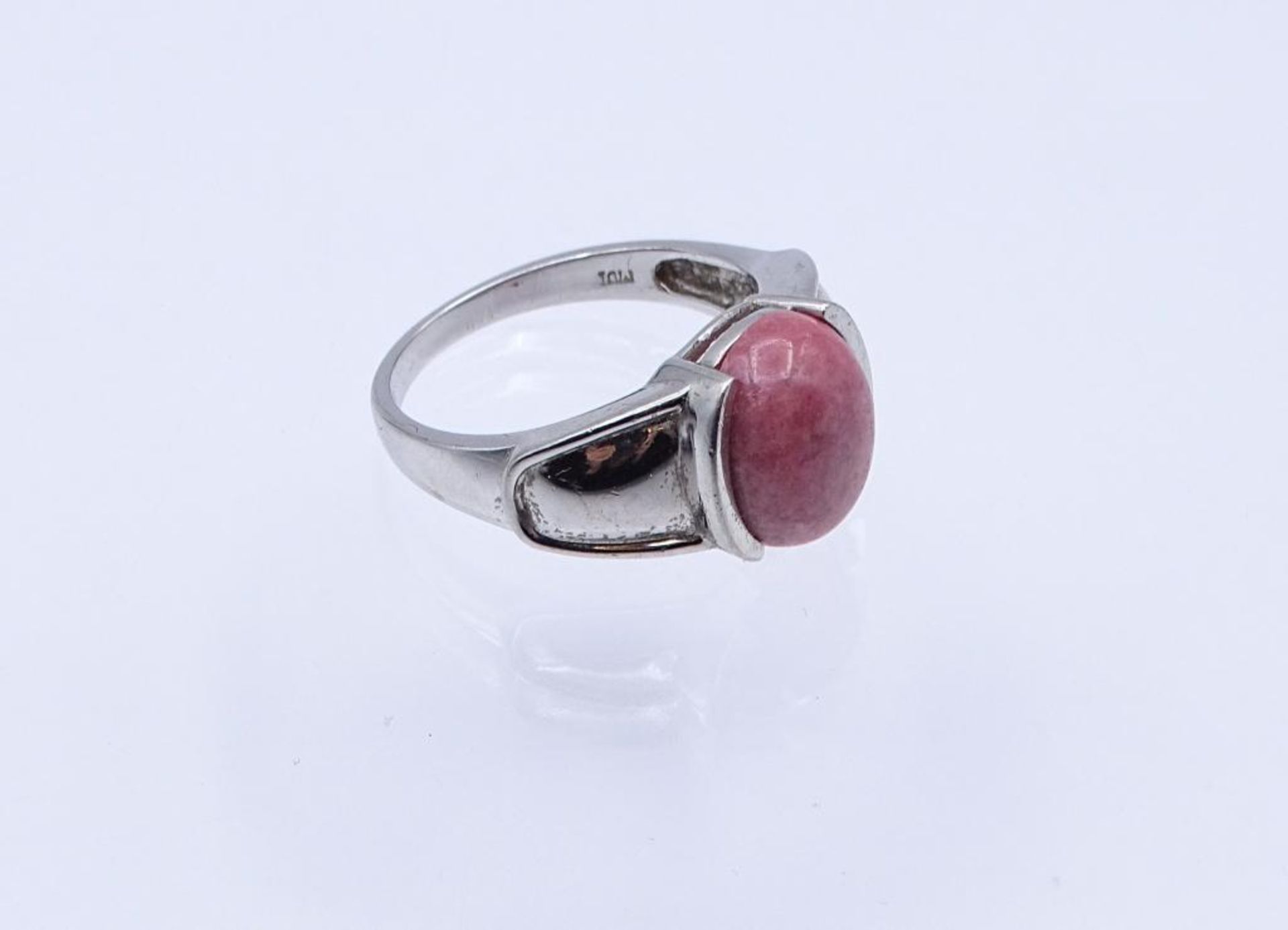 Silber Ring mit einen rötlichen Cabochon,Silber 925/000, 5,20gr., RG 59/6- - -22.61 % buyer's - Bild 2 aus 3