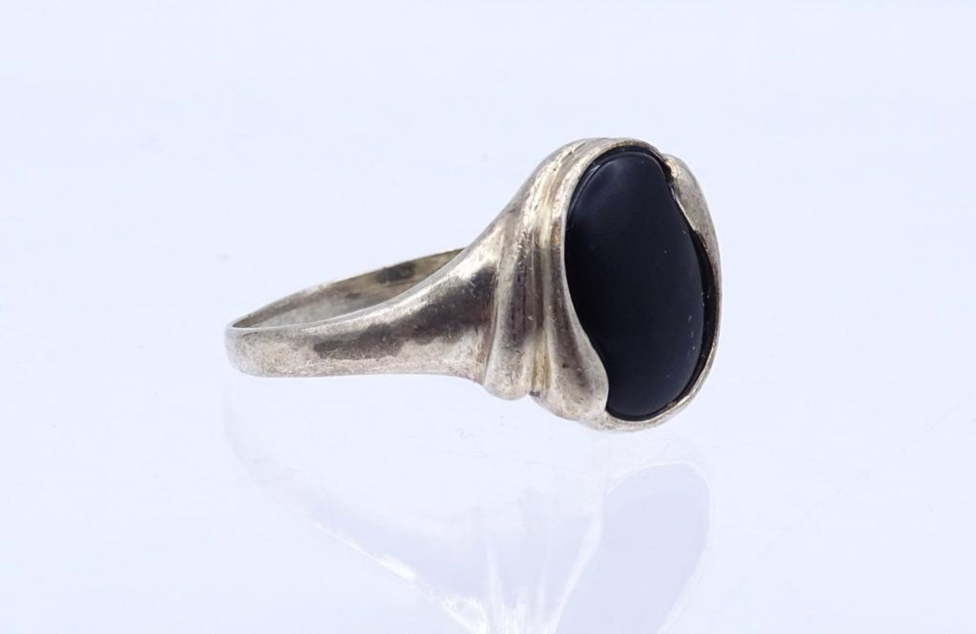 Sterling Silber Ring mit schwarzen Cabochon,Silber 925/000, 6,0gr., RG 72- - -22.61 % buyer's - Bild 2 aus 4