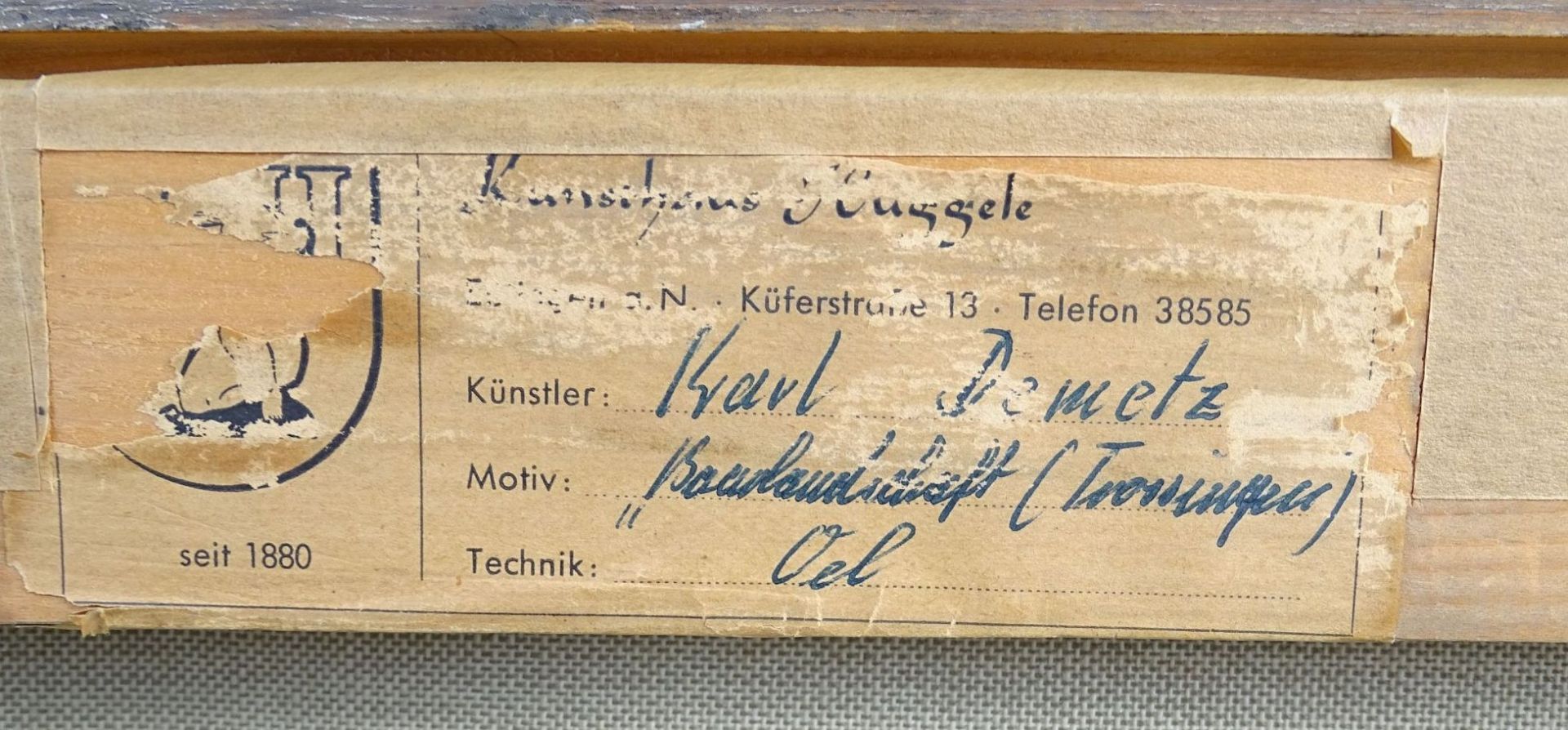 Karl DEMETZ (1909-1986) Kornernte Kornernte bei Trossingen,, Öl/Leinen, gerahmt, RG 94x112 c- - - - Bild 9 aus 10