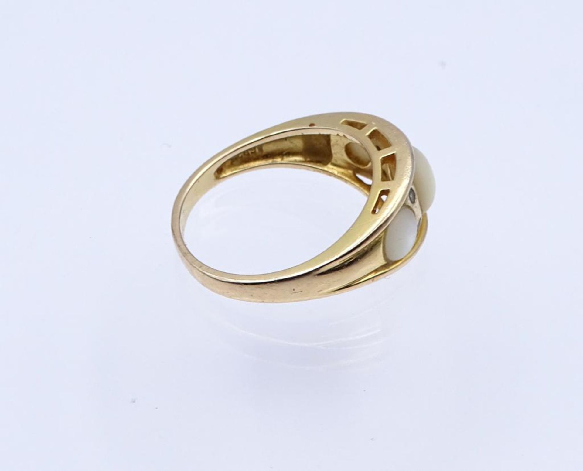 Silber Ring mit Perlmutt ,vergoldet, Silber 925/000, 4,5gr., RG 59- - -22.61 % buyer's premium on - Bild 2 aus 3