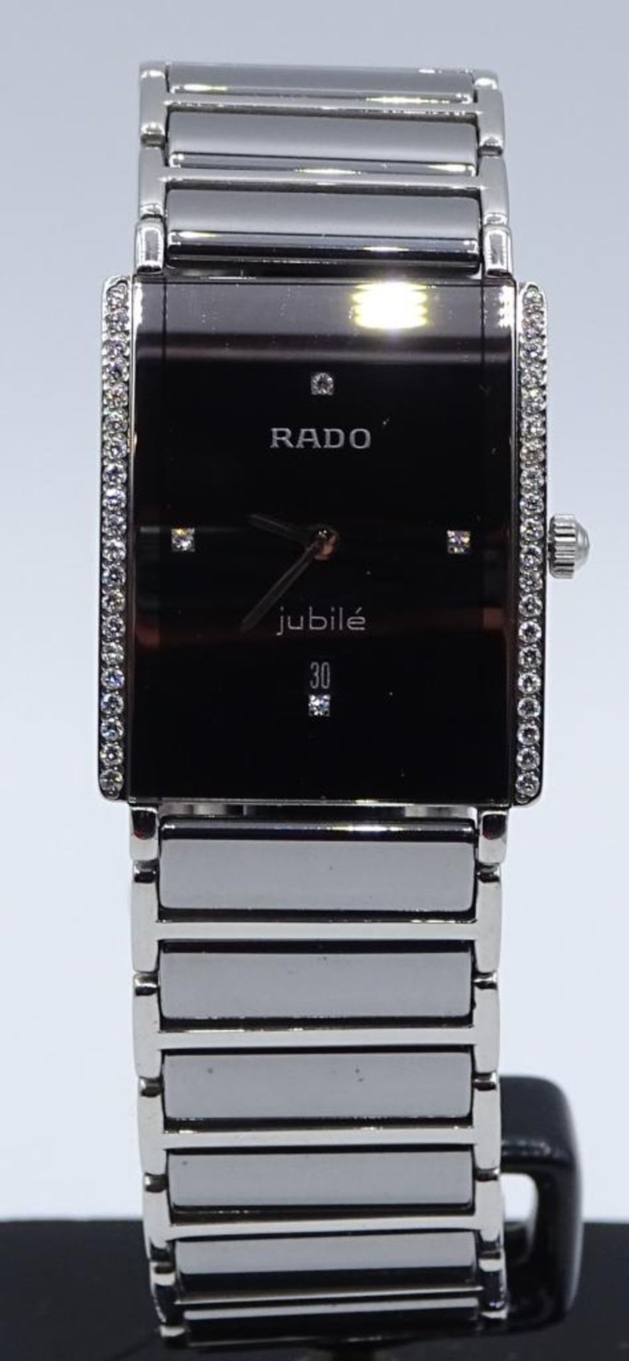 DAU "RADO-JUBILÈ",Keramik-Titianium,seitlich Diamanten,(44 Stück)ca.0,2ct.,,Quartz,läuft,guter Zust- - Bild 2 aus 9
