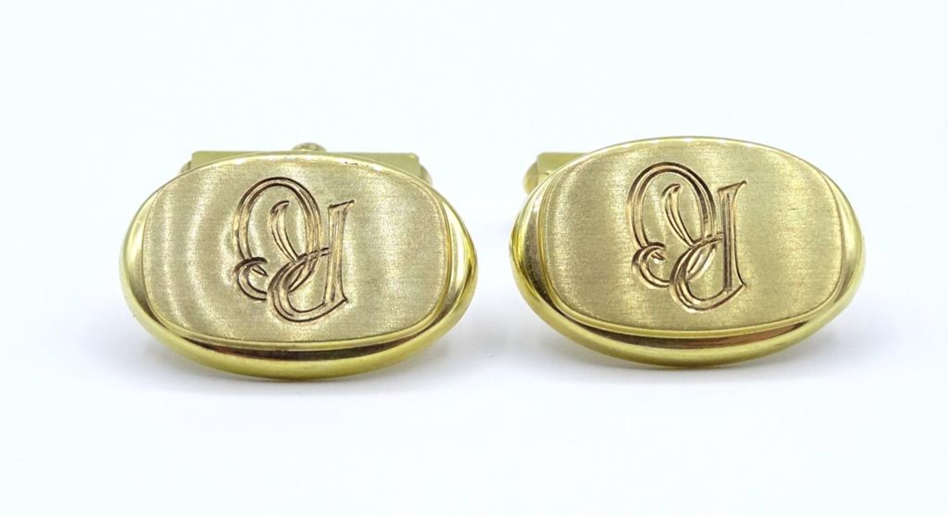 Paar Manschettenknöpfe in Gold 8K 333/000, Ziermonogramm RG ,Kopf 22x15mm, ges.Gew.9,8gr.- - -22.