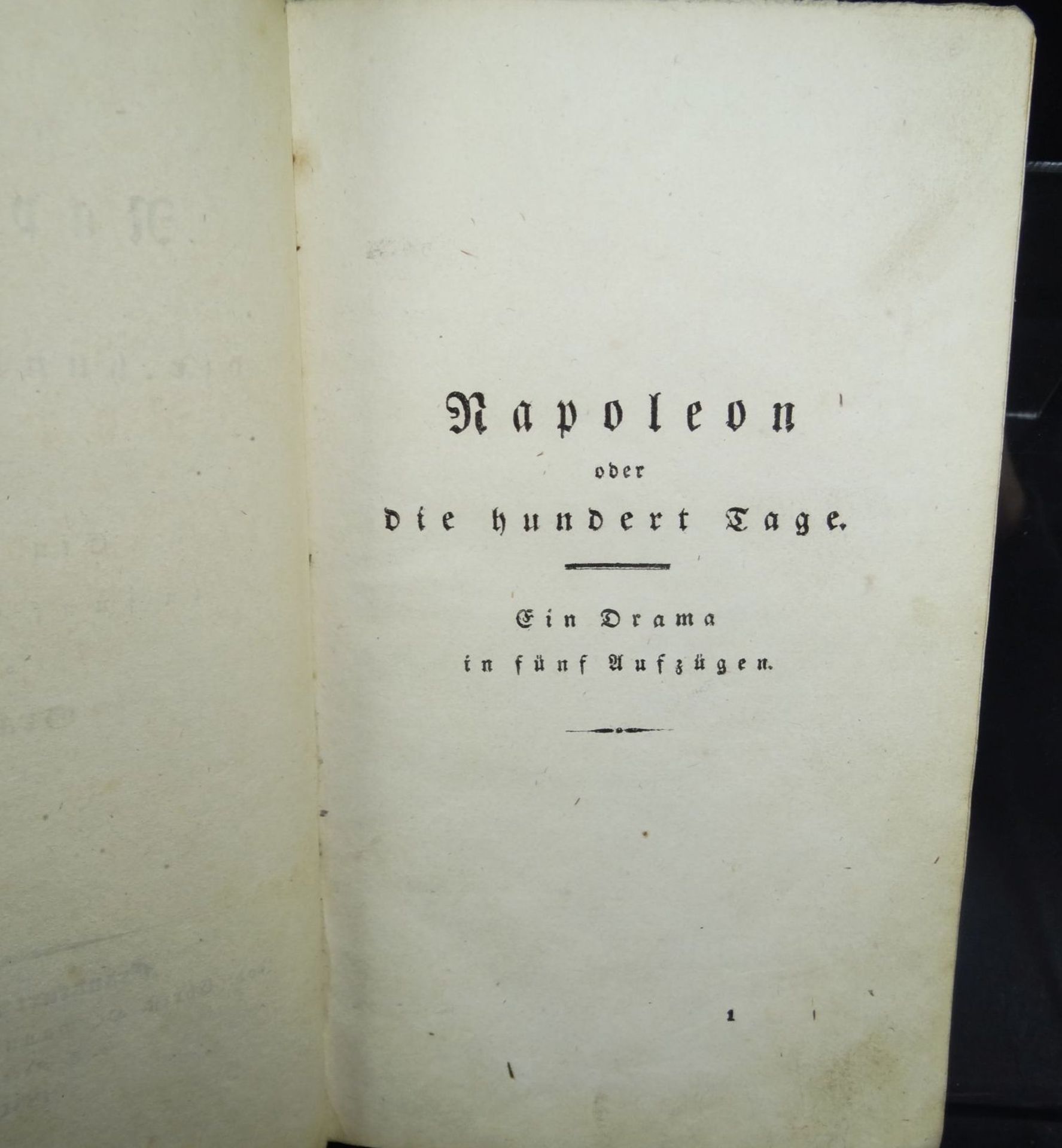 Grabbe "Napoleon oder die 100 Tage" Theaterstück, 1831, 322 S. Kl.-8°. Pbd. d. Zt. Erstausga- - - - Bild 3 aus 7