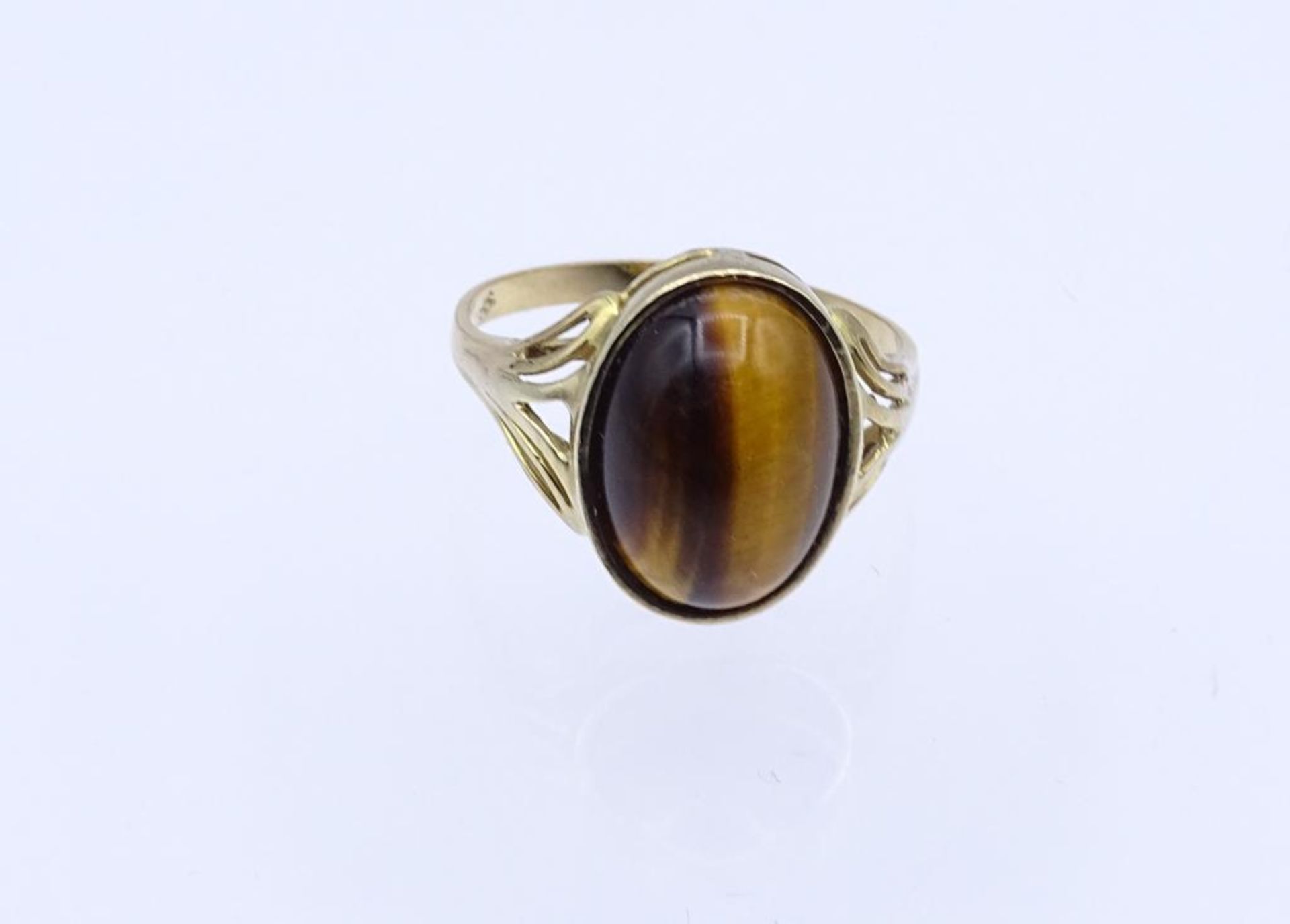 333er GG Ring mit Tigerauge Cabochon, 3,1gr., RG 54- - -22.61 % buyer's premium on the hammer - Bild 2 aus 4