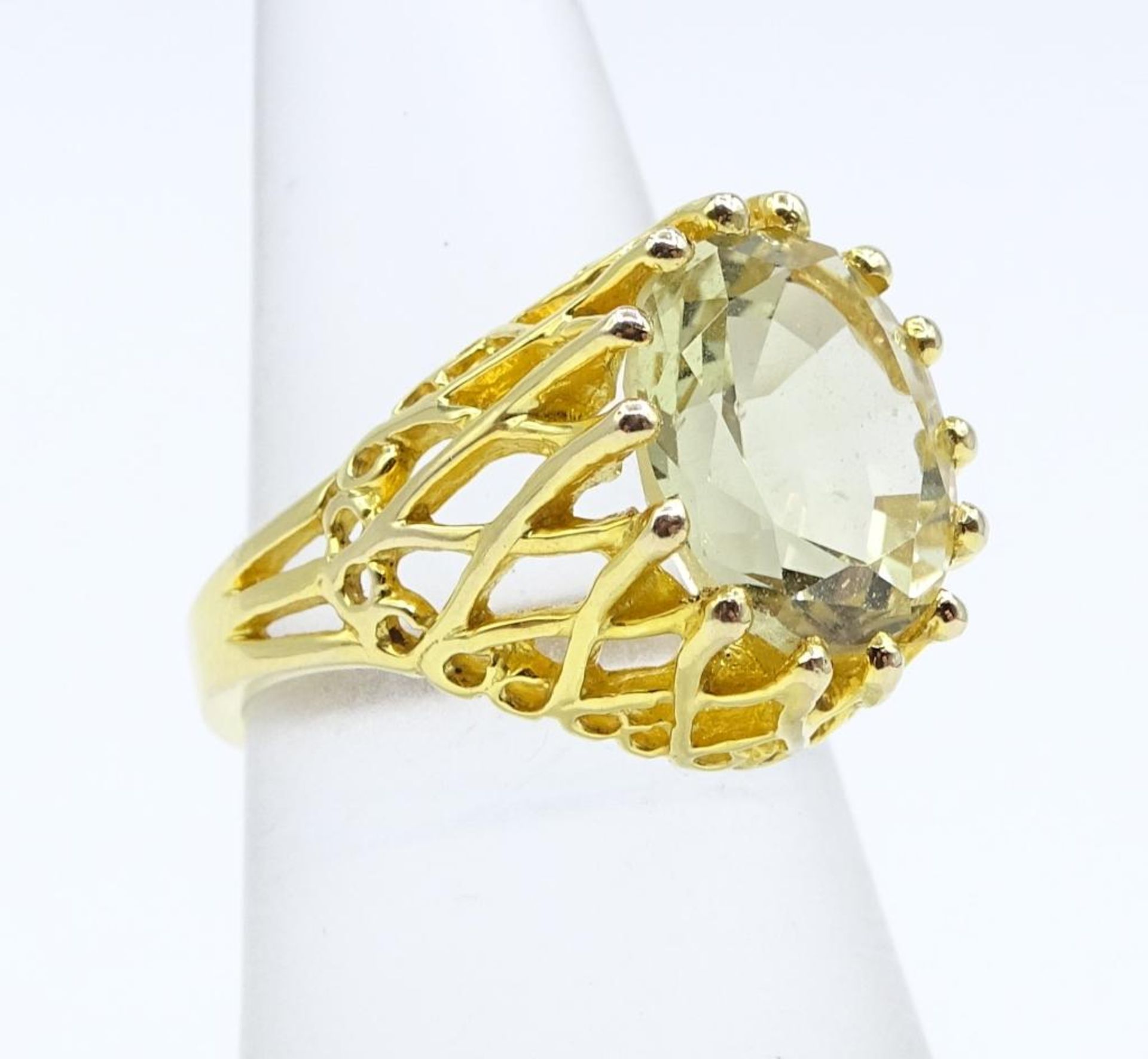 *Designer Ring, Kabana, 14K Goldring mit einem Prasiolith, 6,26gr., RG 51- - -22.61 % buyer's