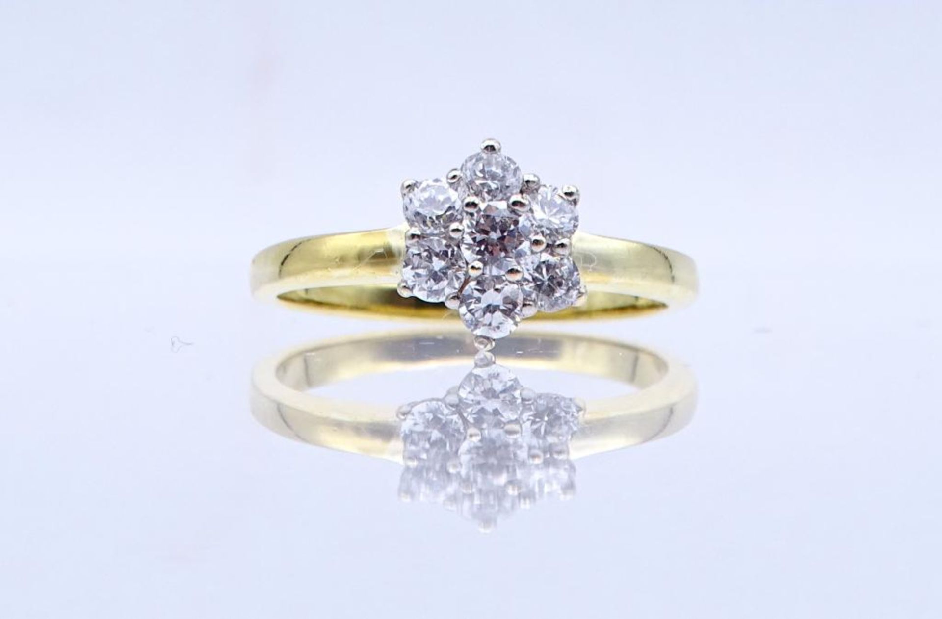 Zirkonia-Silber-Ring,vergoldet,Silber 925/000, 3,20gr., RG 60- - -22.61 % buyer's premium on the