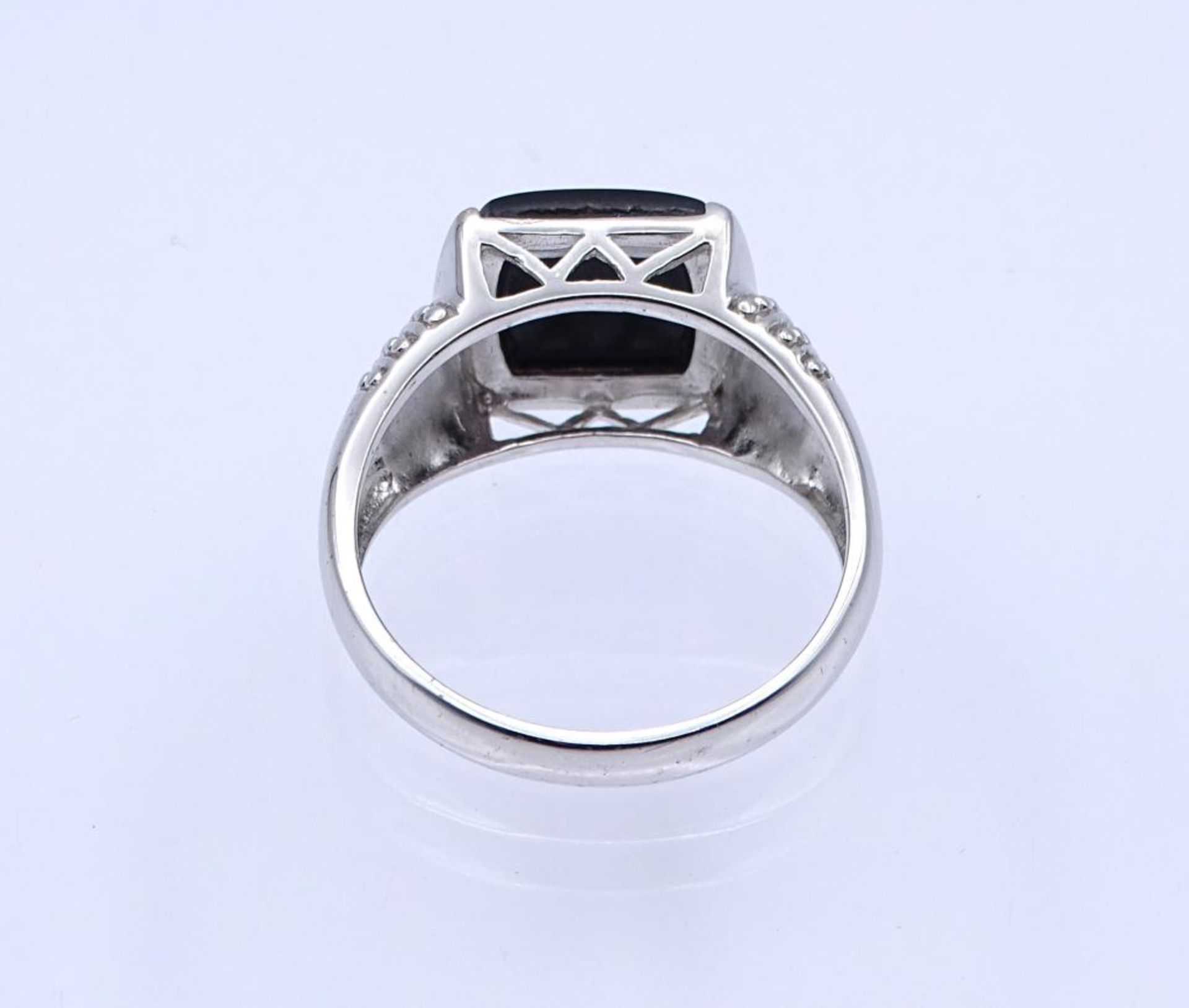 Onyx-Silber-Ring,Silber 925/000, 6,3gr.,RG 66- - -22.61 % buyer's premium on the hammer priceVAT - Bild 3 aus 3