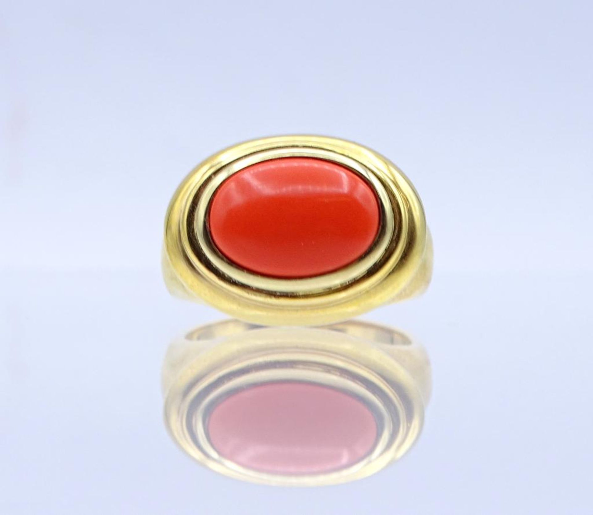 Farbstein-Silber-Ring,vergoldet,Silber 925/000, 8,8gr., RG 60- - -22.61 % buyer's premium on the