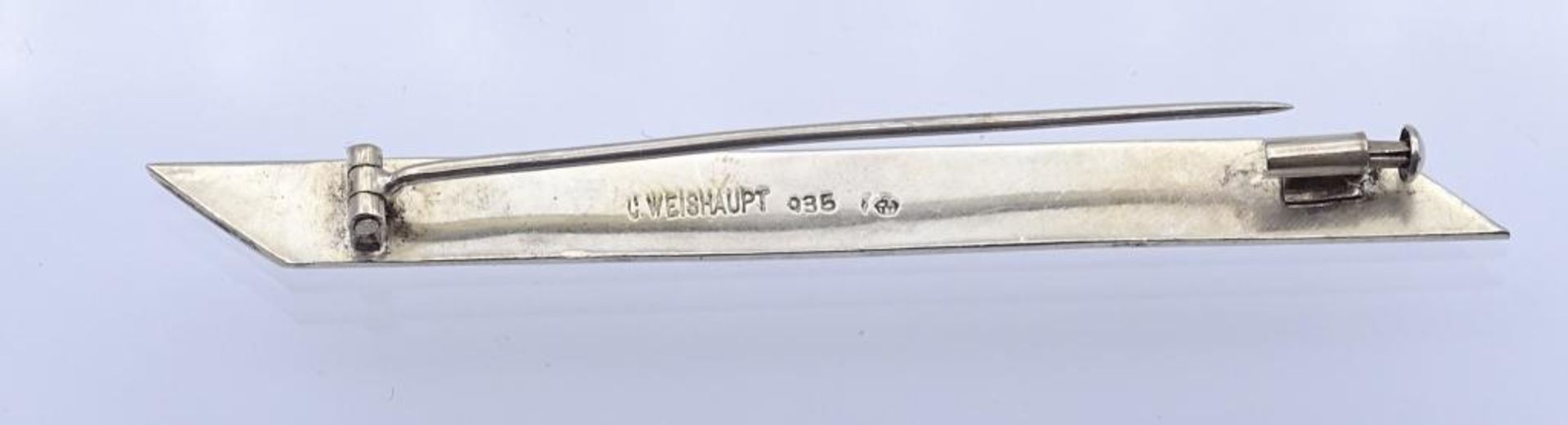 Stabbrosche,Silber 835/000 C.Weishaupt,L- 7,8cm, 7,9gr.- - -22.61 % buyer's premium on the hammer - Bild 3 aus 3